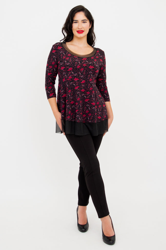 Flora Top - Red Life Bamboo Women's Shirt | Eco-Friendly & Comfortable Casual Wear for Summer Outfits & Beach Vacations