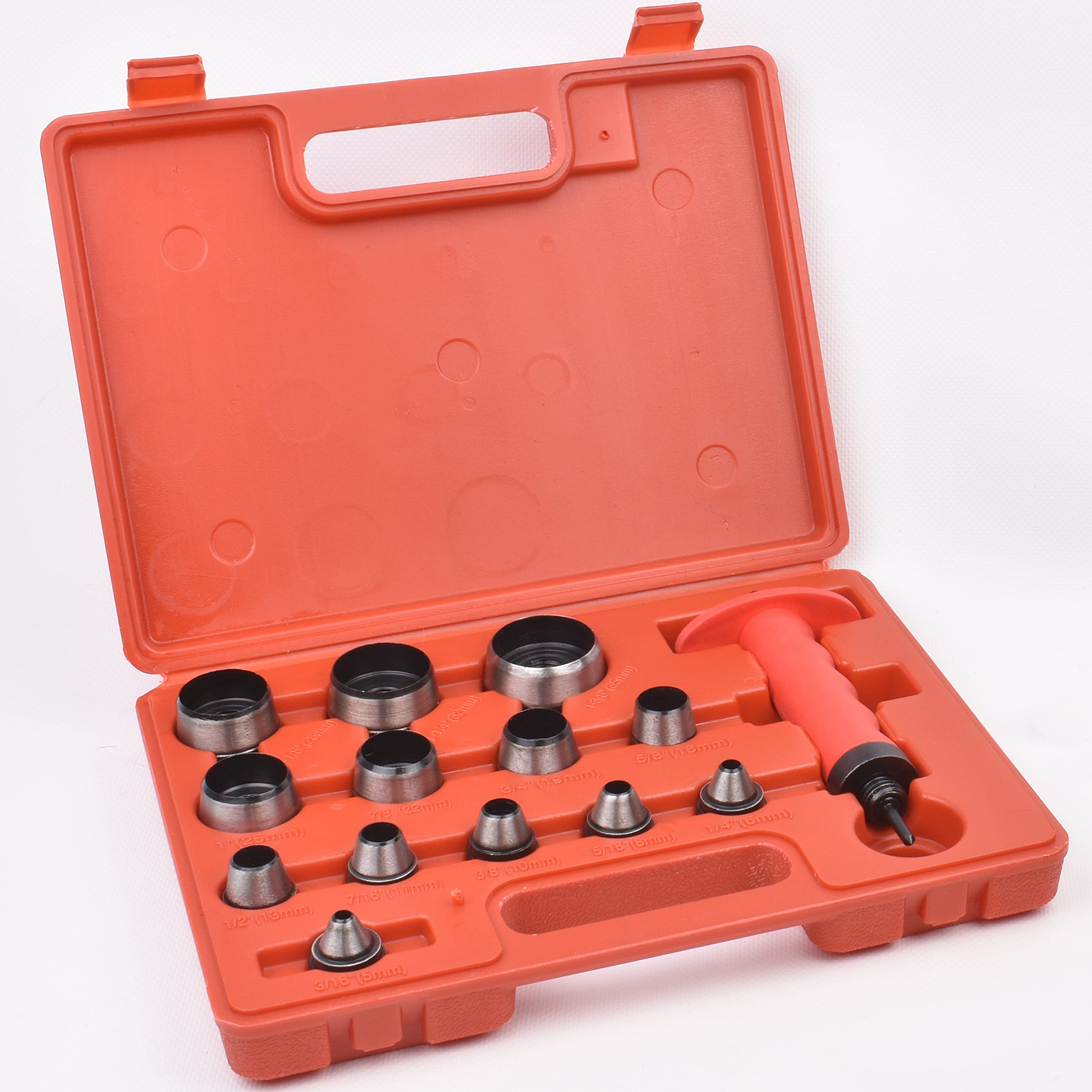 13-Piece Sharp Hollow Punch Tool Set for Leather, Gasket, and Hole Punching - Perfect for Leather Crafting, DIY Projects, and Automotive Gasket Repair
