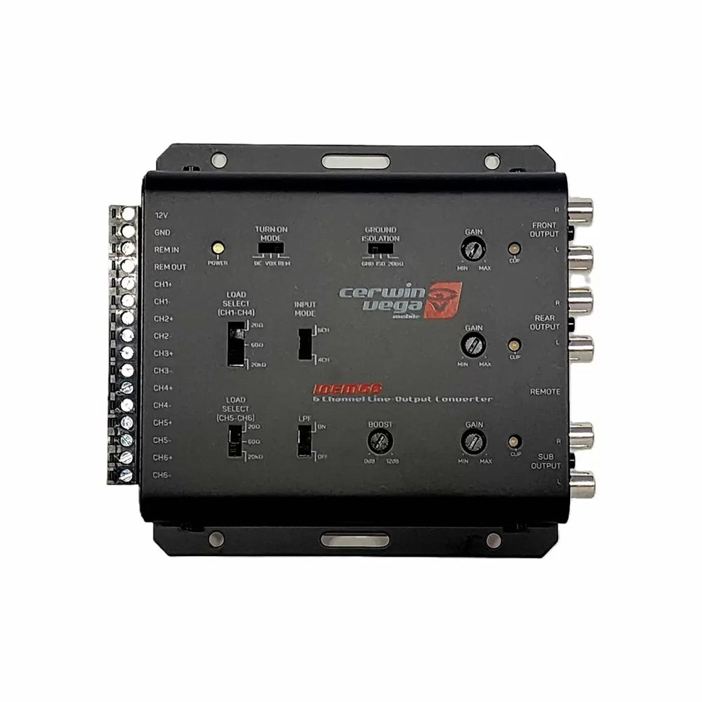 Cerwin Vega IOEM66 6-Channel Line Output Converter - High-Quality 6 IN 6 OUT Audio Converter for Car Stereo Systems | Perfect for Amplifier Installation & Speaker Upgrades