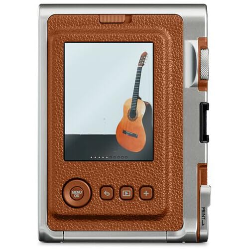 Fujifilm Instax Mini EVO Hybrid Instant Camera Bundle - Brown with 20 Instax Mini Film Sheets, 32GB SD Card, USB Reader, Case & Accessories | Perfect for Travel, Parties & Instant Photo Gifts