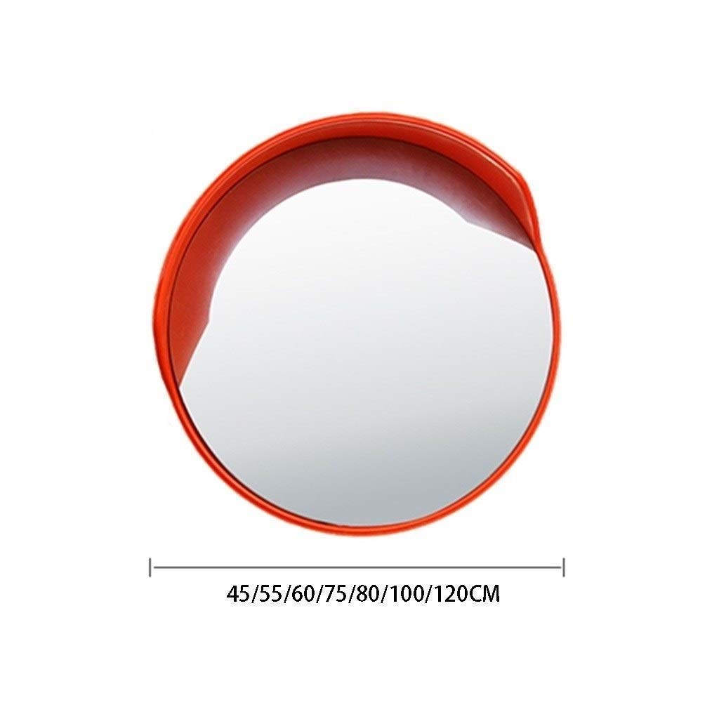 Wide Angle Traffic Safety Mirror - 45cm Red Plastic Convex Mirror for Transport, Circulation Halls & Hospitals - Durable & High Visibility for Enhanced Security