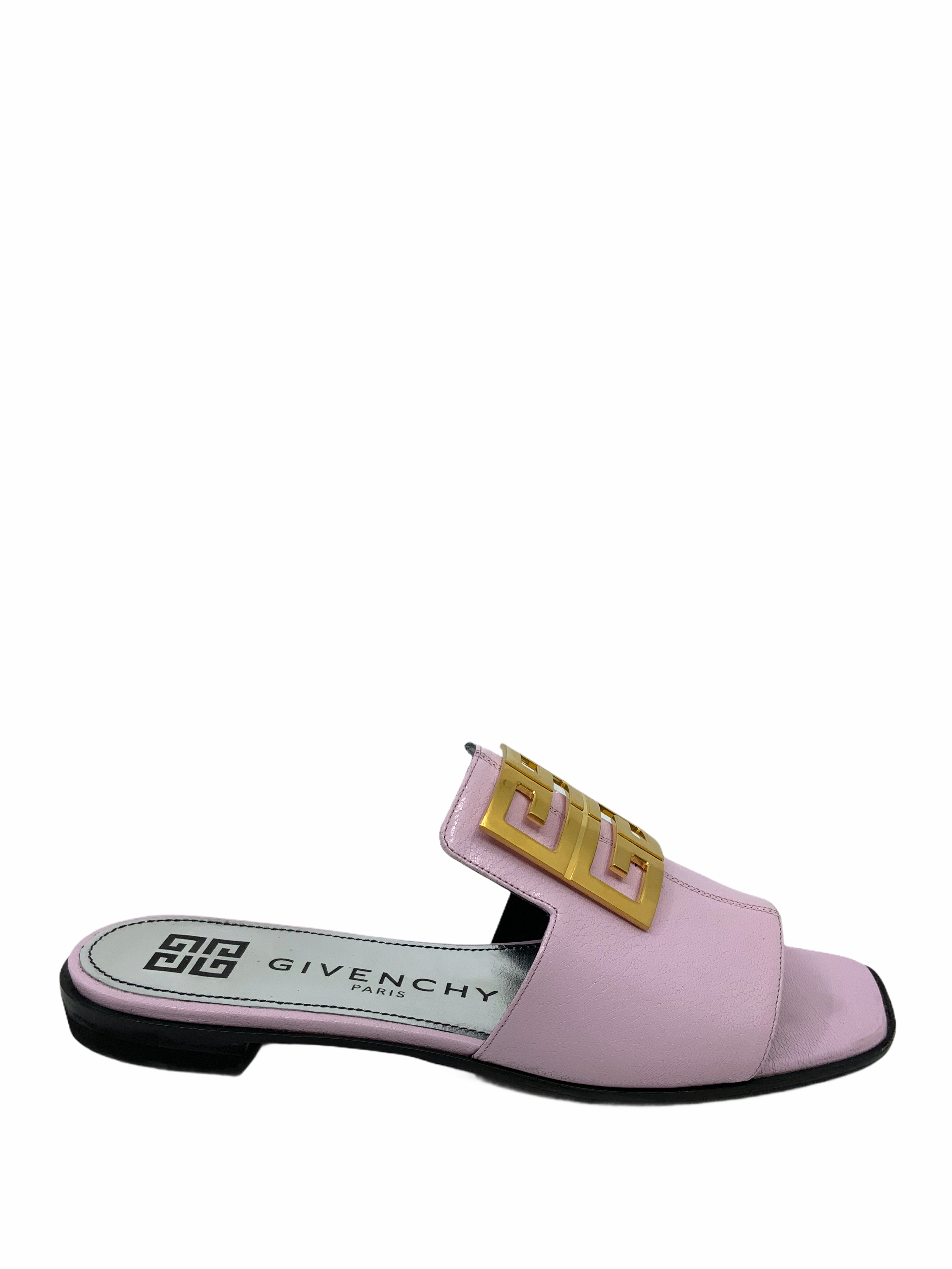 Givenchy Metal Logo Plaque Slide Sandals for Women - Size 11 | Luxury Designer Summer Slides for Beach, Pool & Casual Outfits