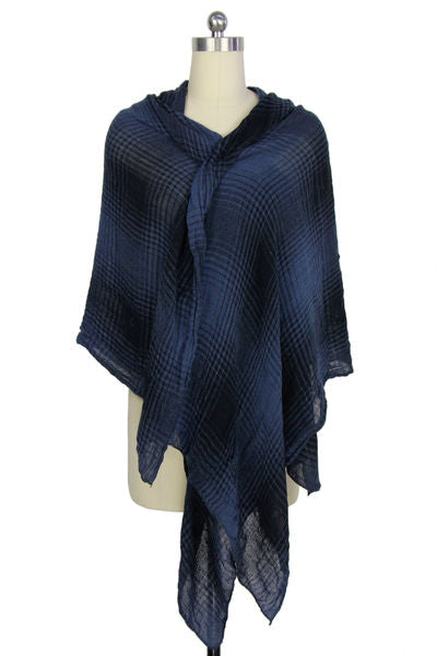 Faded Two-Toned Plaid Scarf for Women - Soft Winter Fashion Accessory - Perfect for Cold Weather, Outdoor Activities and Stylish Layering