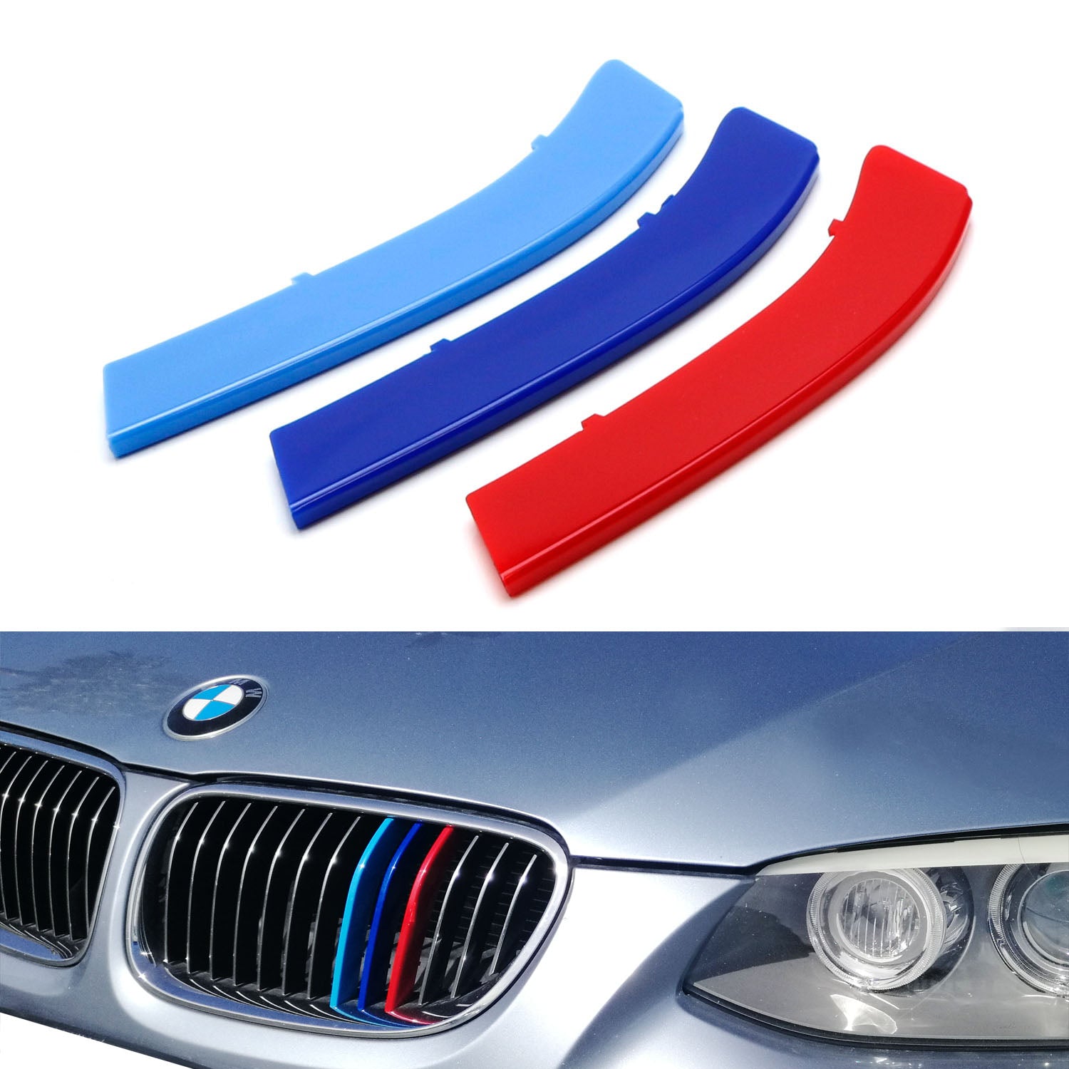 BMW E92 E93 3 Series Coupe M Color Grille Insert Trims with 13 Beams - Compatible with 2011-2013 Models | Stylish Front Grille Upgrade for Enhanced Appearance & Sporty Look