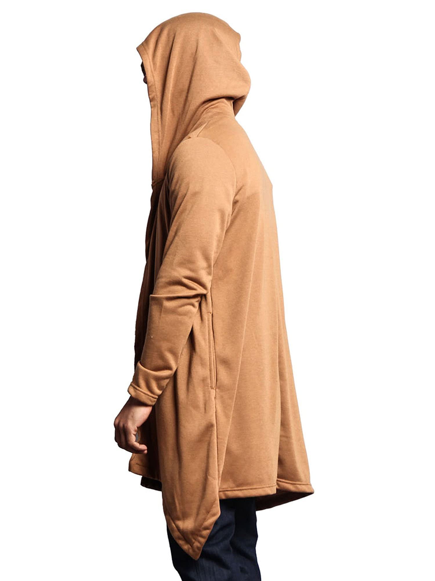 Men's Long Length Cloak Cardigan Hoodie - Stylish Warm Winter Coat with Hood - Perfect for Outdoor Activities, Cosplay & Casual Wear