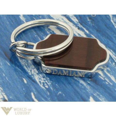 Damiani 18kt White Gold Diamond & Semiprecious Stone Colonial Key Ring (20025941) - Luxury Gift for Anniversary, Wedding & Special Occasions