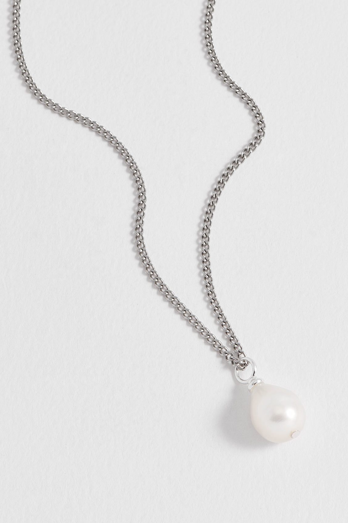 Men's Fine Curb Chain & Pearl Necklace - Elegant Layered Jewelry for Gifts, Weddings & Special Occasions