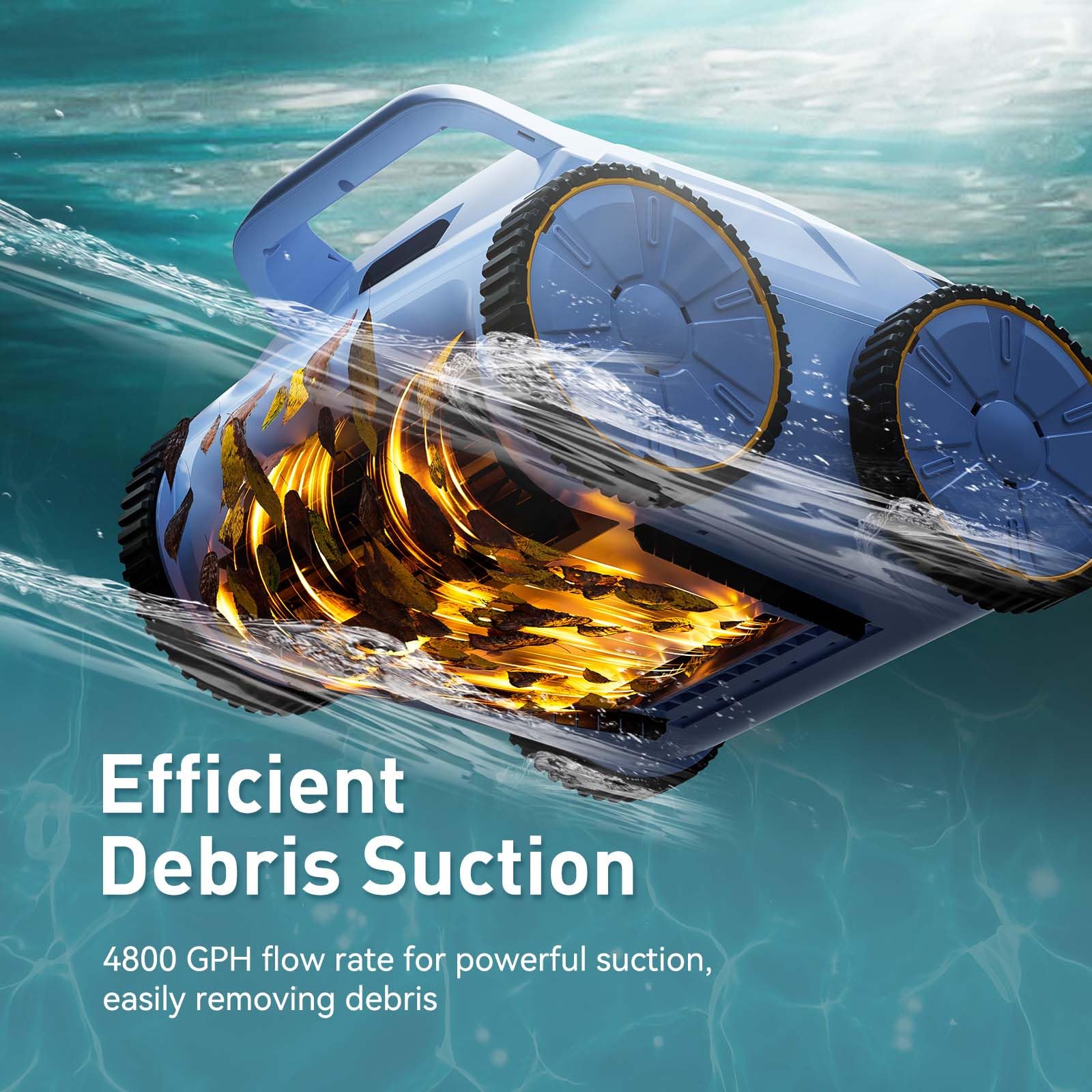 Seauto Automatic Pool Vacuum Cleaner - Robotic Pool Cleaner for Above Ground & Inground Pools, Covers 2100 Sq.ft, 180 Mins Runtime, Wall & Floor Cleaning with Auto Mode - Perfect for Backyard, Inground & Above Ground Pool Maintenance