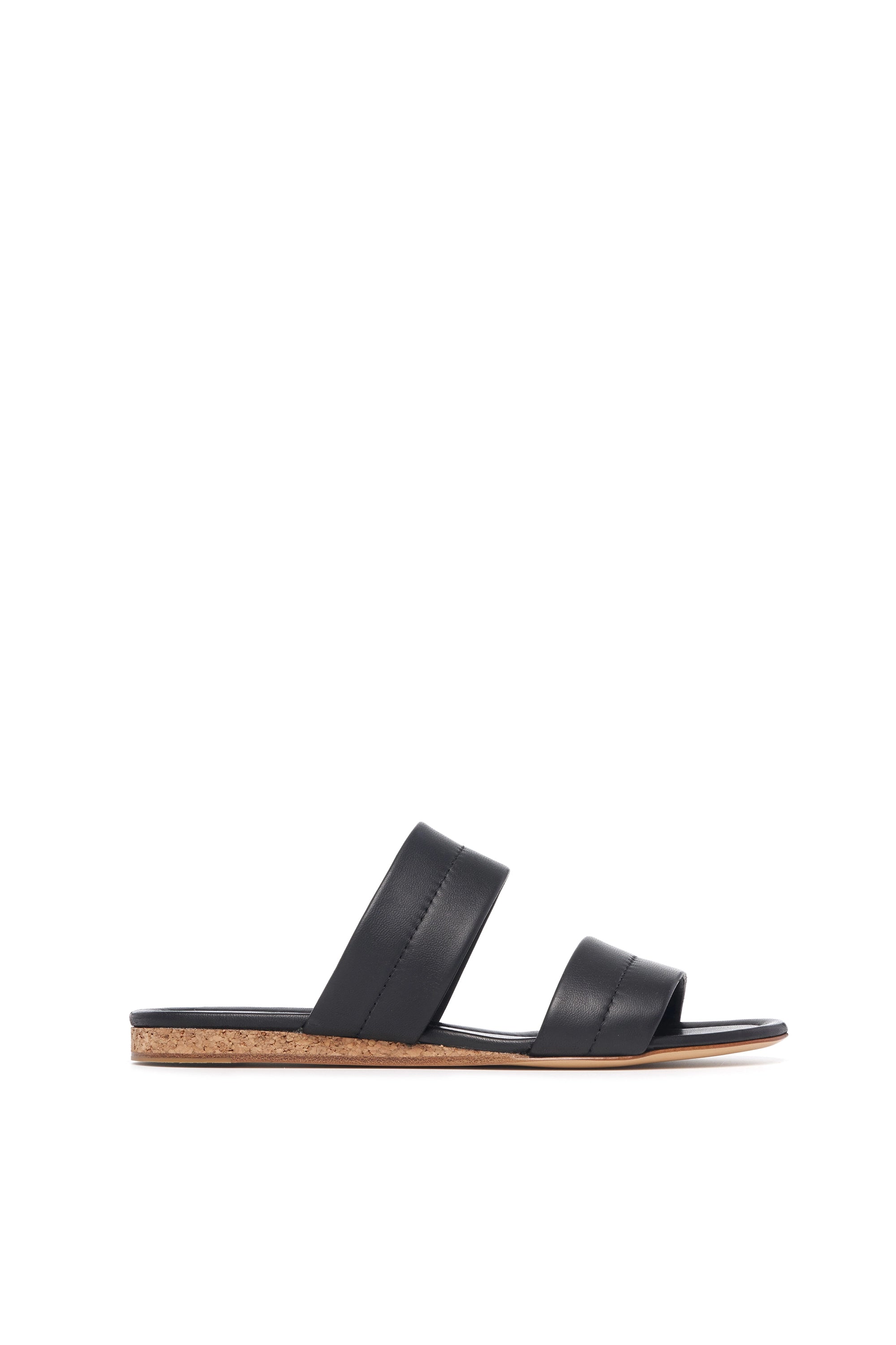 Black Nappa Leather Lora Flat Sandal - Comfortable Women's Casual Shoes for Beach, Vacation & Summer Outfits