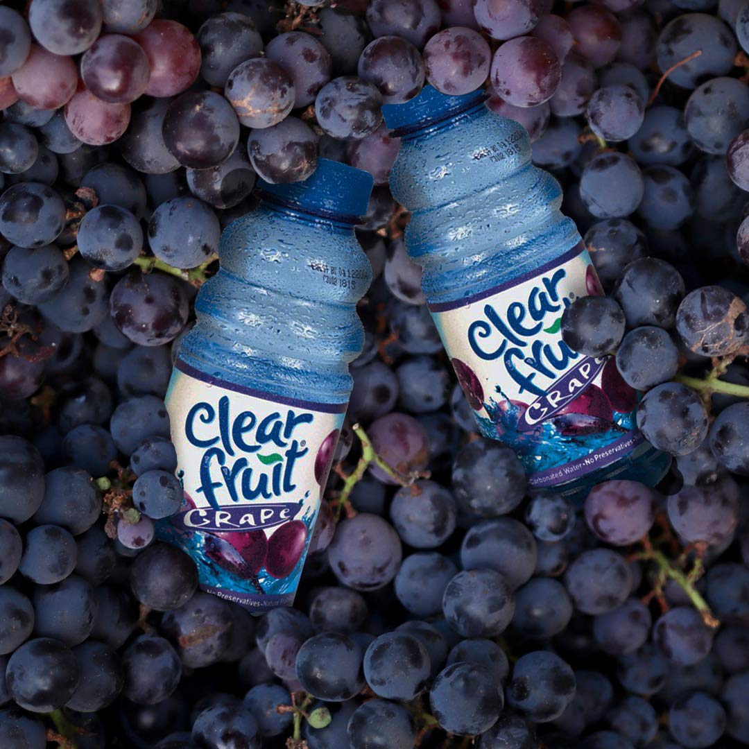12 Pack Clear Grape Fruit Water - 20 Ounce Non-Carbonated Beverage Bottles for Hydration, Workouts & On-the-Go Refreshment