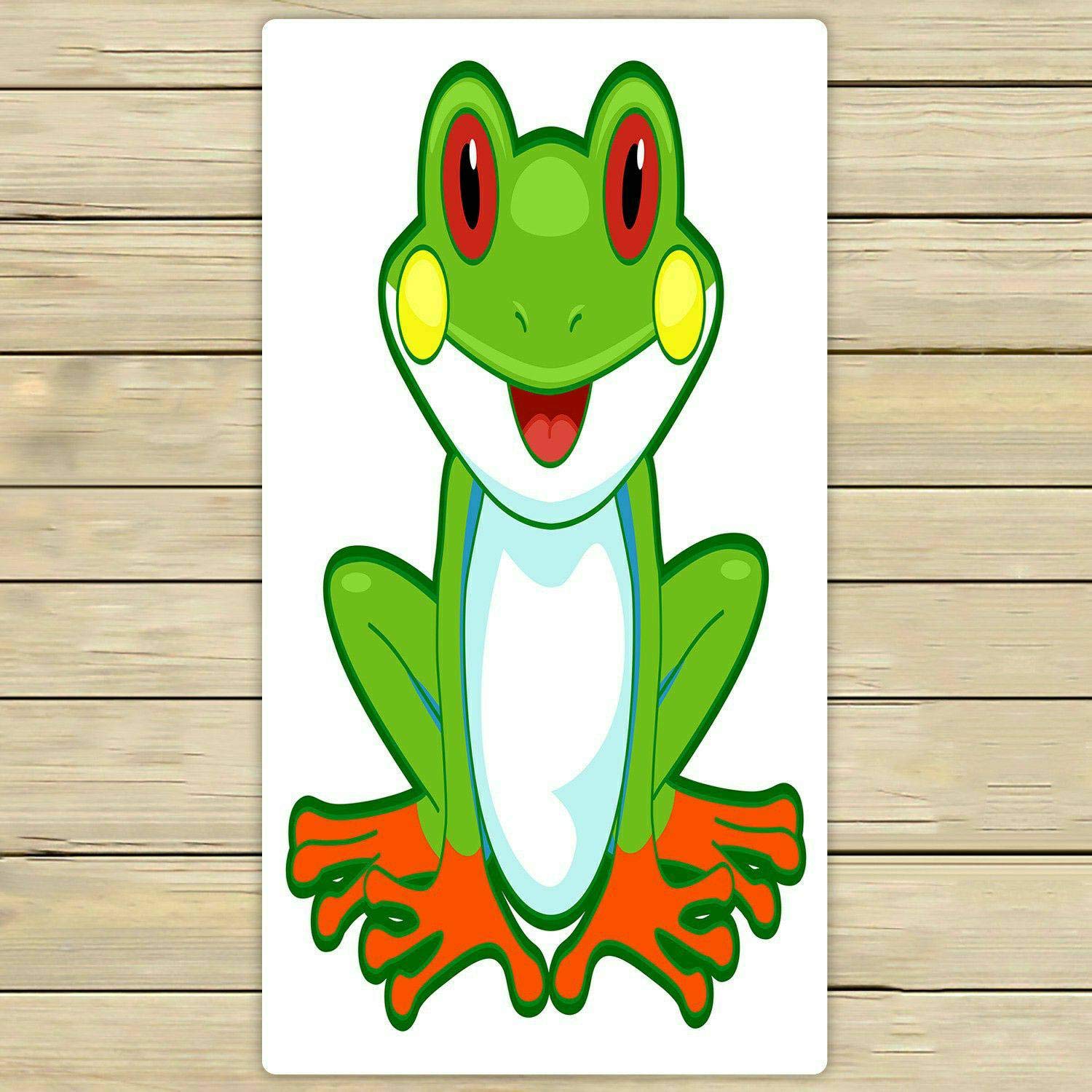 Cute Tree Frog Print Beach Towel - Soft & Absorbent 30x56 Inch Bath Towel for Shower, Pool, Travel & Outdoor Use - Perfect for Beach, Gym & Home