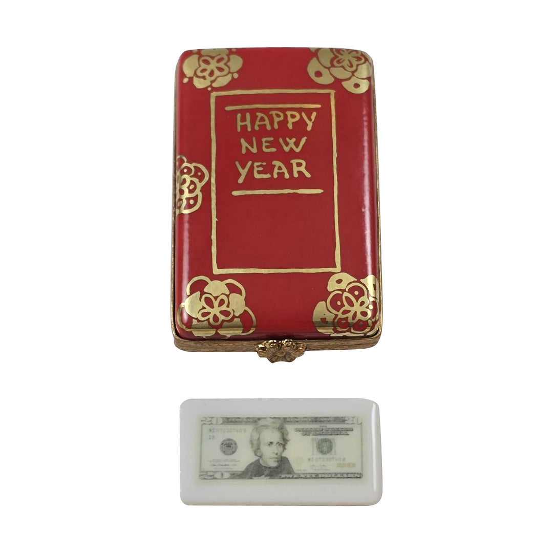 Lunar New Year Red Envelope Limoges Box - Chinese New Year Money Gift Holder for Good Luck - Perfect for Holiday Gifting, Wedding Favors & Collectible Keepsakes