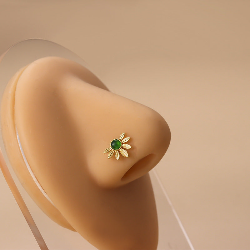 20G Surgical Steel Small Nose Stud Flower Dangle Nose Ring - Hypoallergenic Body Jewelry for Sensitive Skin | Perfect for Everyday Wear, Parties & Special Occasions
