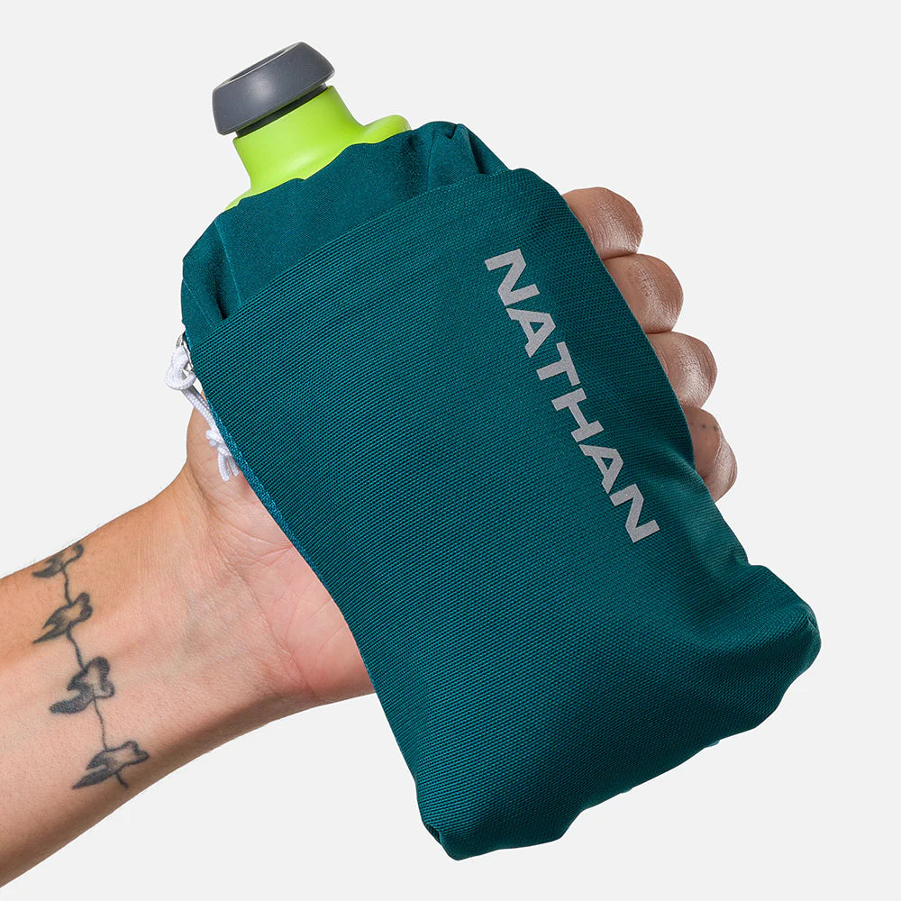 SpeedDraw 2 Insulated Stainless Steel Flask 12oz - Deep Teal & Reflective Silver - Leakproof Travel Flask for Whiskey, Bourbon & Liquor - Perfect for Camping, Hiking & Outdoor Adventures