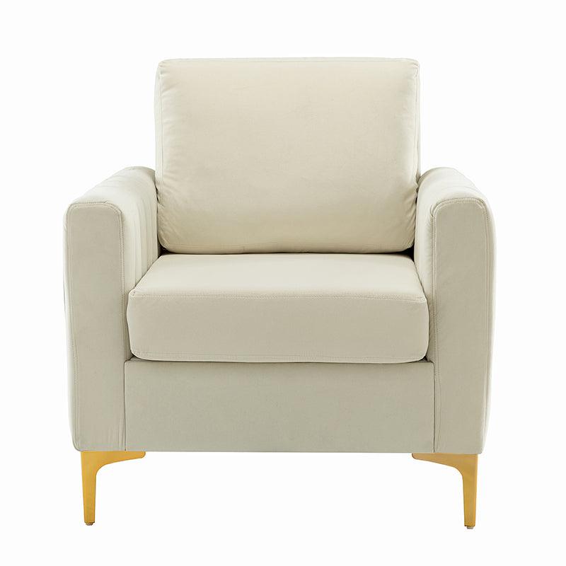 Luxury Didyme Velvet Club Armchair - Modern Accent Chair for Living Room, Bedroom & Office - Plush Upholstered Lounge Chair with Sturdy Wooden Legs - Perfect for Reading Nook, Home Theater & Cozy Spaces