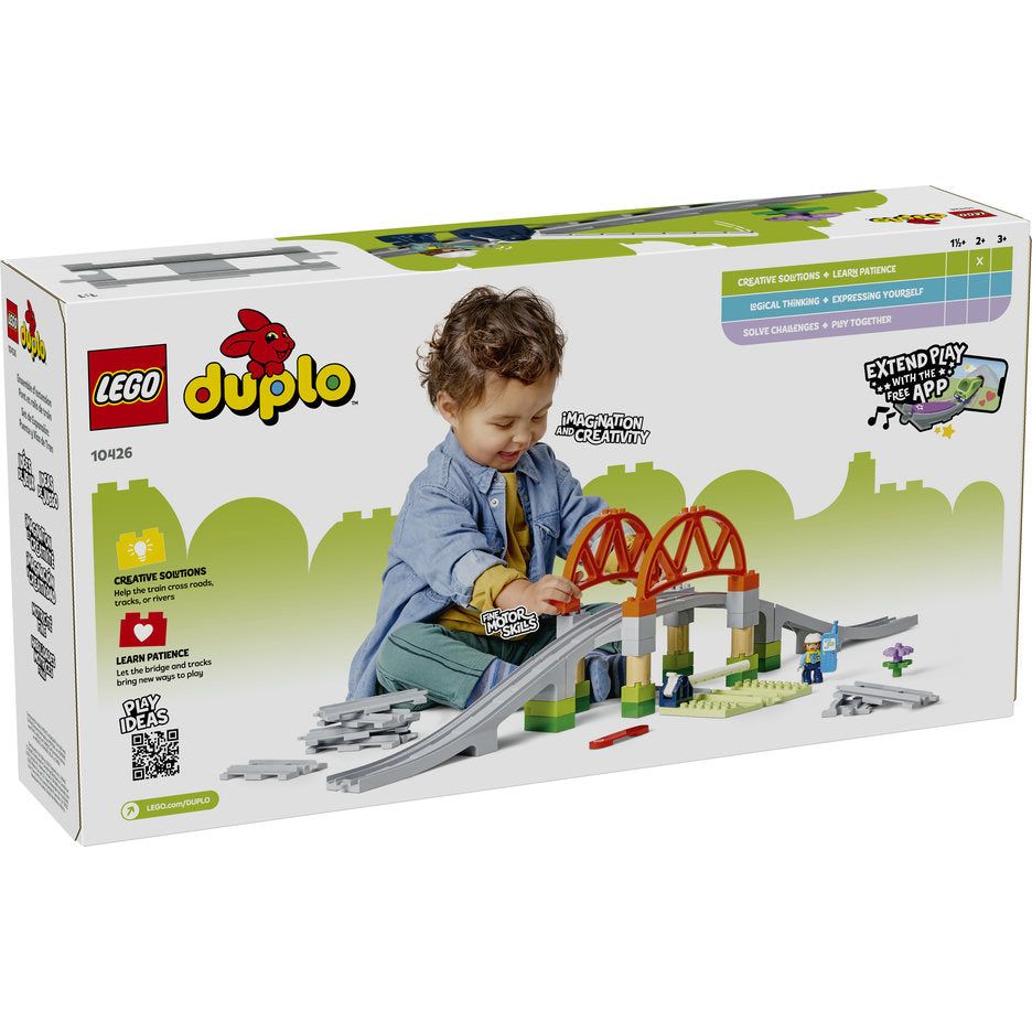 LEGO DUPLO Train Bridge and Tracks Expansion Set 10426 - Compatible with All DUPLO Train Sets | Perfect for Preschool Learning & Creative Playtime