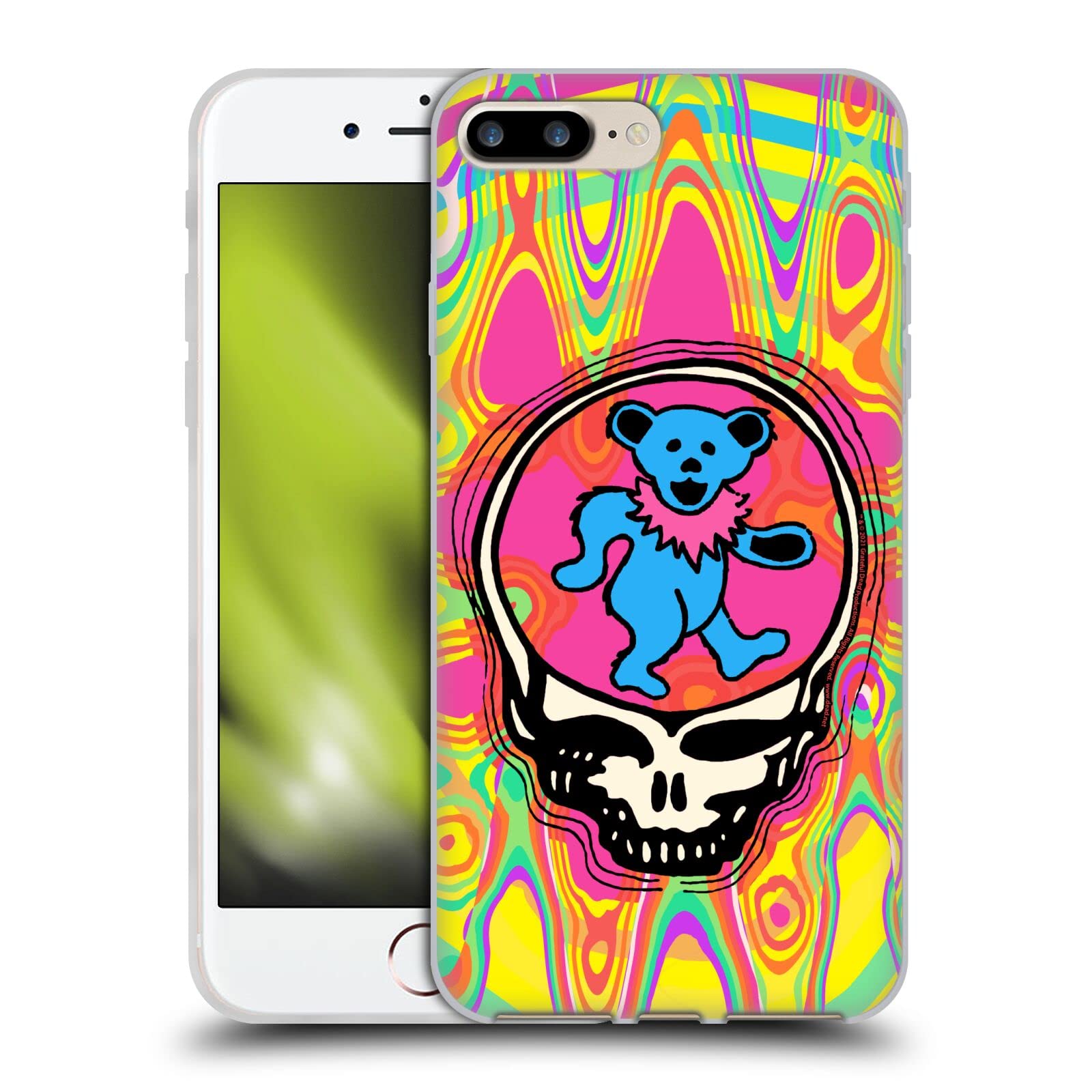 Grateful Dead Bear Trends Soft Gel Case for iPhone 7 Plus/8 Plus | Officially Licensed Head Case Designs | Durable Protection & Stylish Design for Music Fans & Outdoor Enthusiasts