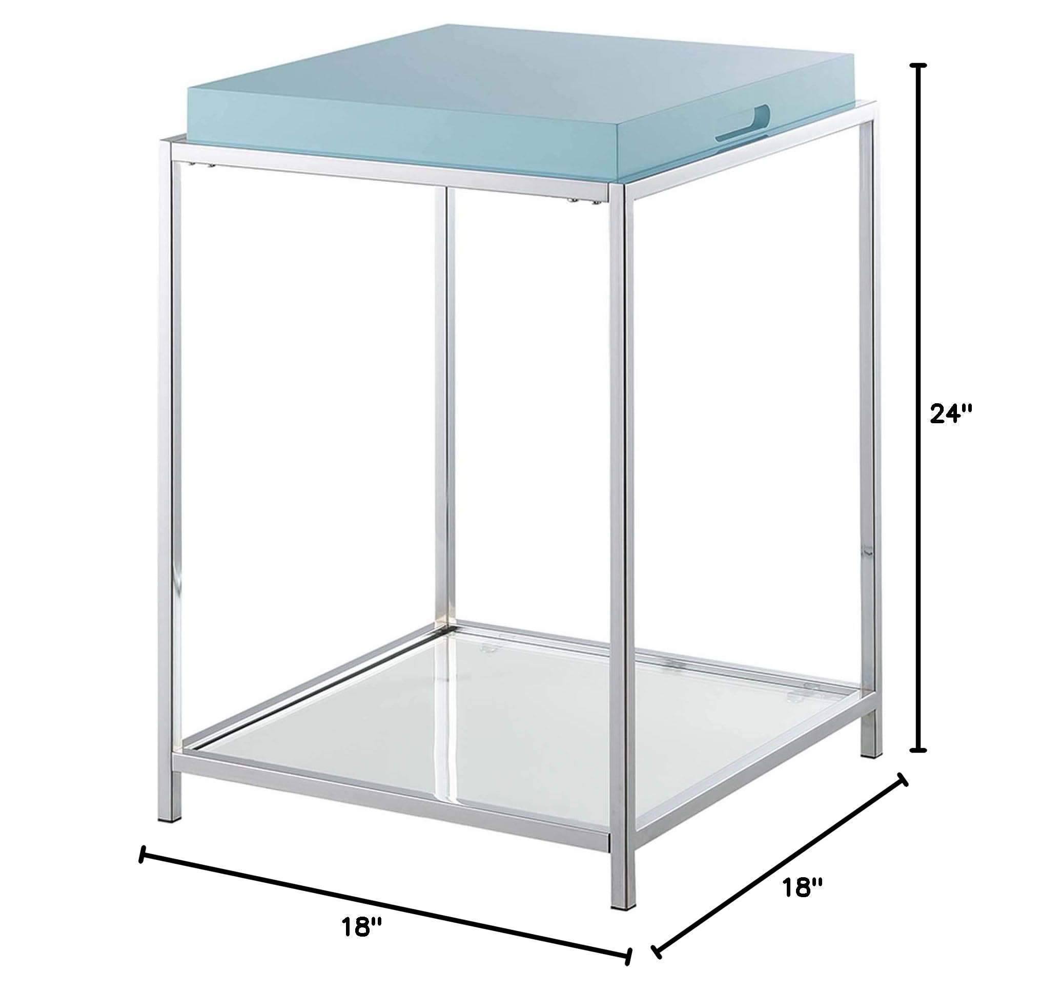 Convenience Concepts Palm Beach End Table with Removable Trays & Shelf - Sea Foam Green Accent Table for Living Room, Bedroom & Patio