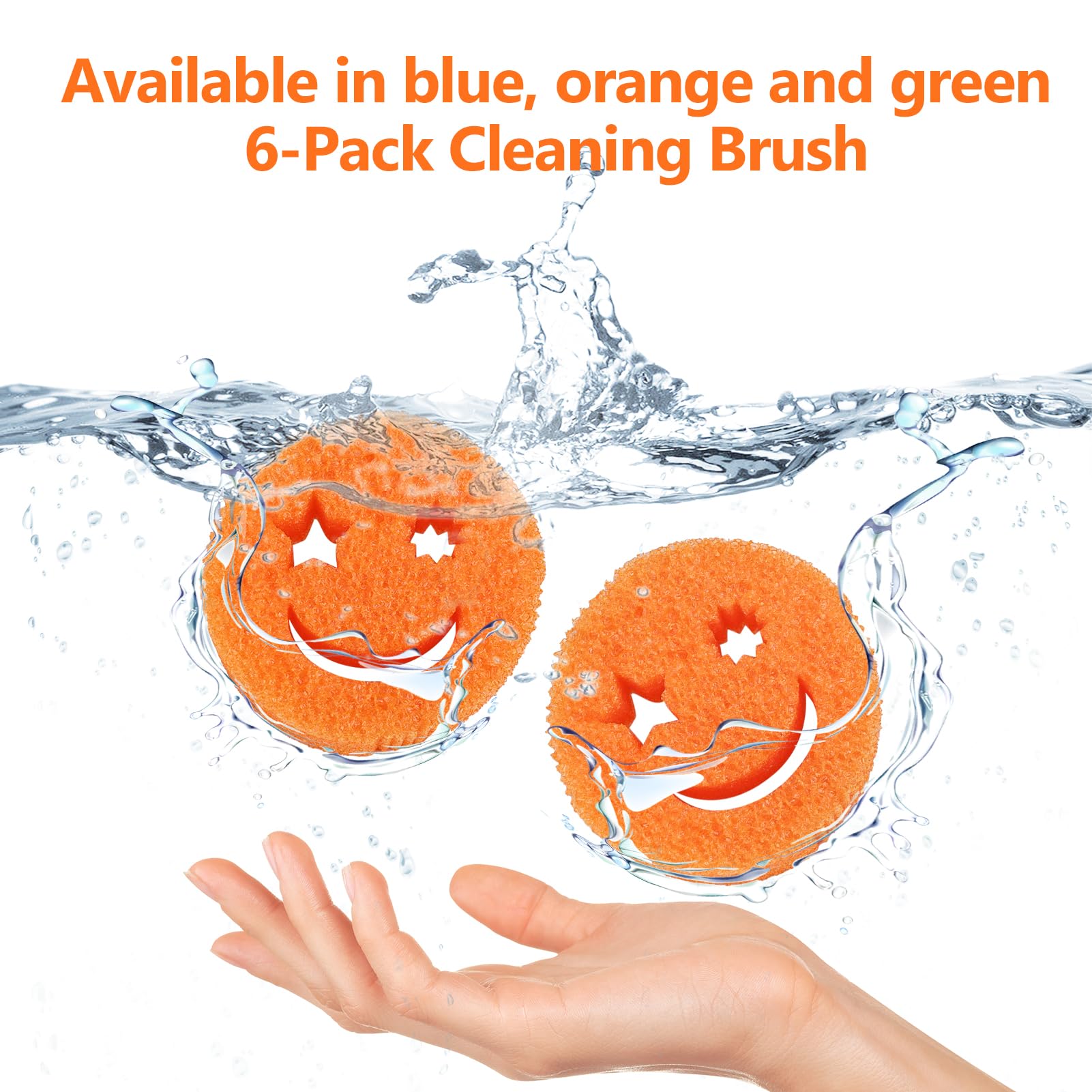 Scratch-Free Dish Sponges (6 Pack) - BPA Free Kitchen & Bath Scrubbers for Odor Control