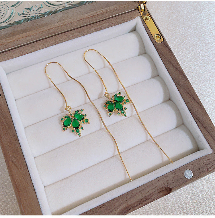14K Gold Plated Maple Leaf Earrings for Women - Elegant Dangle Drop Earrings for Everyday Wear | Perfect Gift for Birthday, Anniversary & Mother's Day | GS040