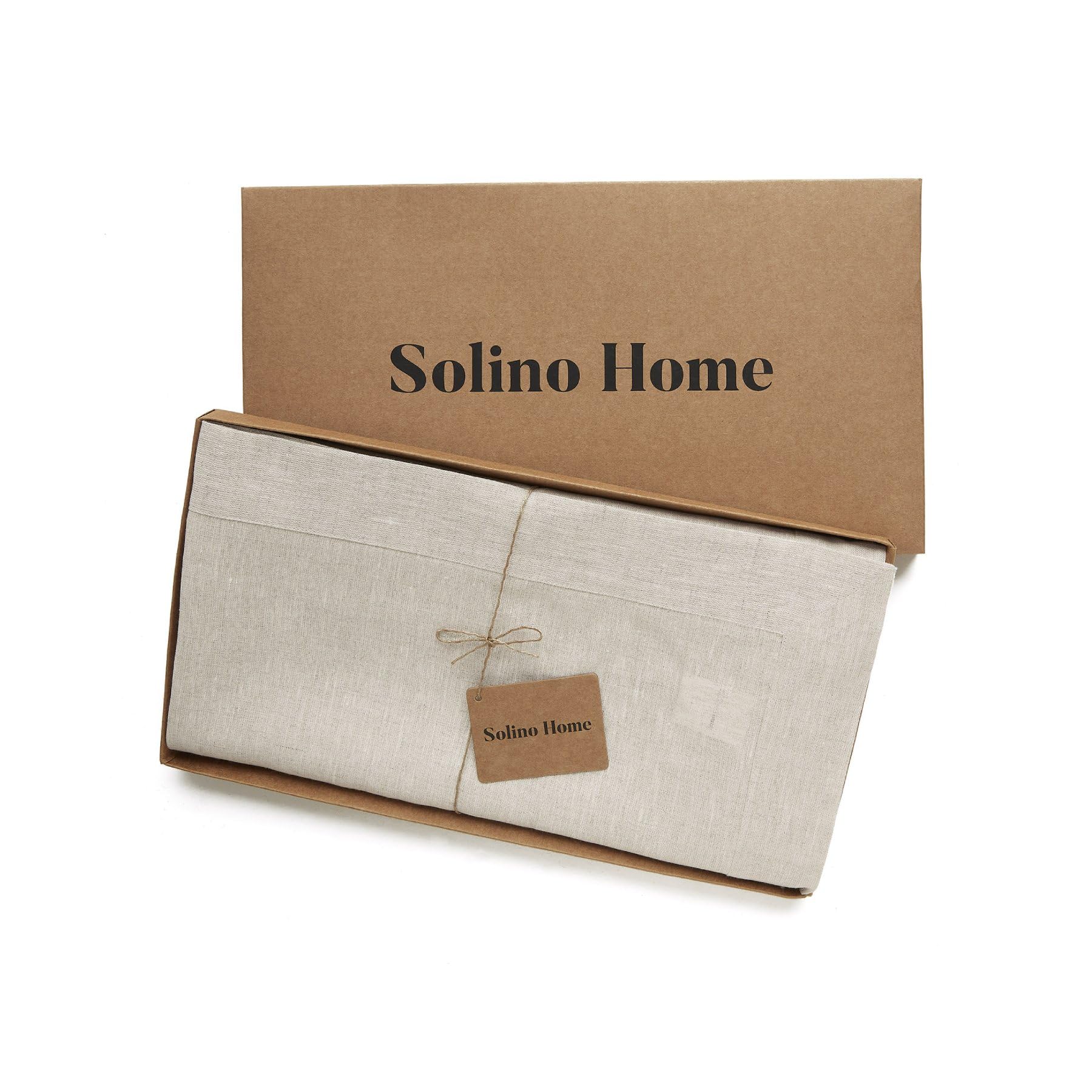 Solino Home 100% Pure Linen Tablecloth 60x144 Inches - Natural Lightweight Rectangular Table Cover for Dining Room, Kitchen, Party - Machine Washable Linen Cloth for Spring Decor, Easter, Mother's Day Gifts & Everyday Use