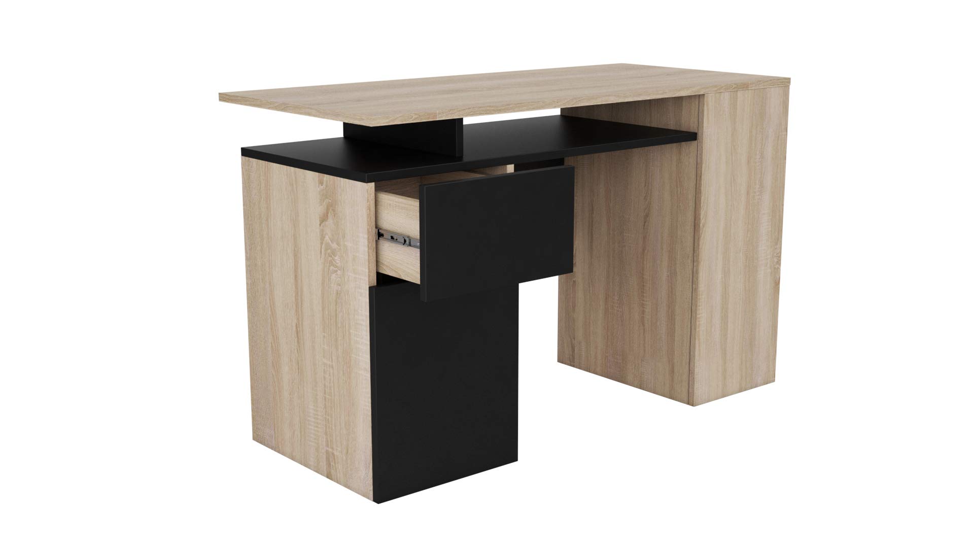 Modern Black Computer Corner Desk for Home Office - Ergonomic Writing Workstation for Small Spaces, Gaming & Study