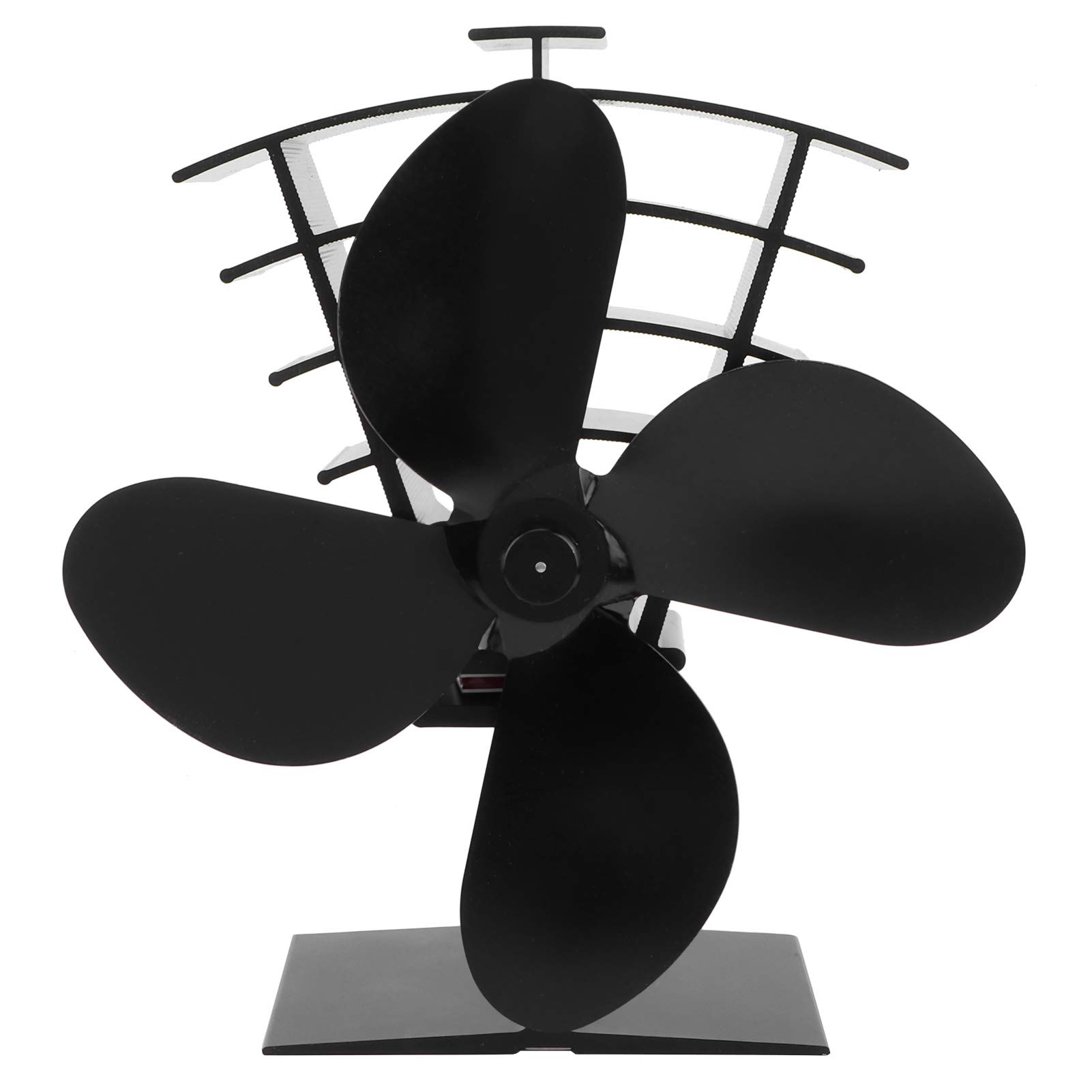 4 Blade Heat Powered Stove Fan - Silent Fireplace Fan for Wood & Log Burners (50℃-400℃) - Energy Saving Stove Accessory for Fireplace, Wood Stove & Home Heating