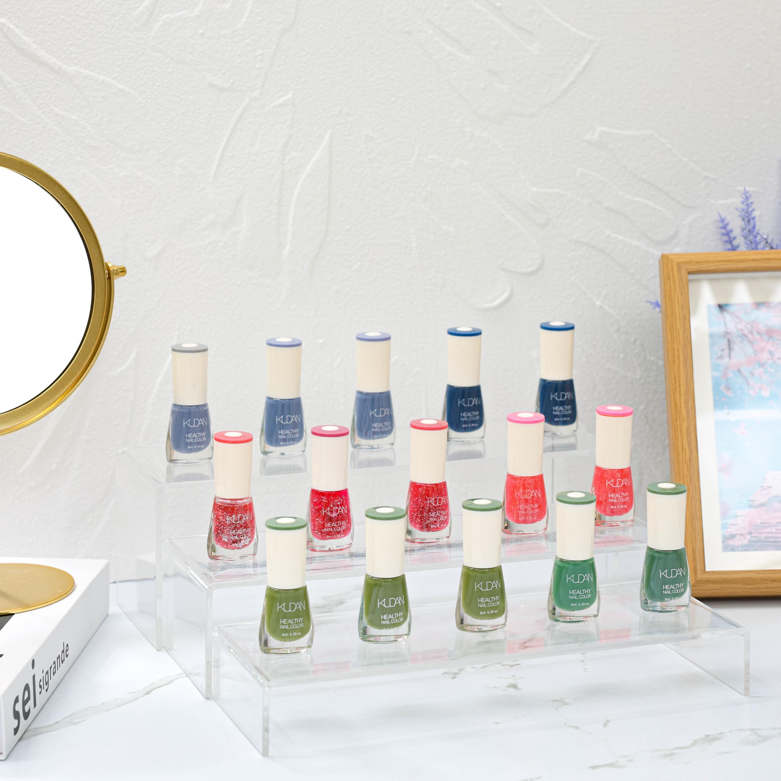 6Pcs Acrylic Display Risers - 4mm Thick Rectangular Tiered Table Shelves Stand for Vendor Events, Funko Pop Figures, Lego Display, Cupcakes & Perfume - Perfect for Retail Displays, Trade Shows & Home Decor