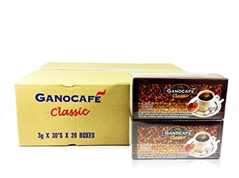 GanoCafe Classic Ganoderma Black Coffee - 20 Boxes | Organic Reishi Mushroom Coffee Blend by Gano Excel | Energy Boost & Immune Support for Home & Office Use