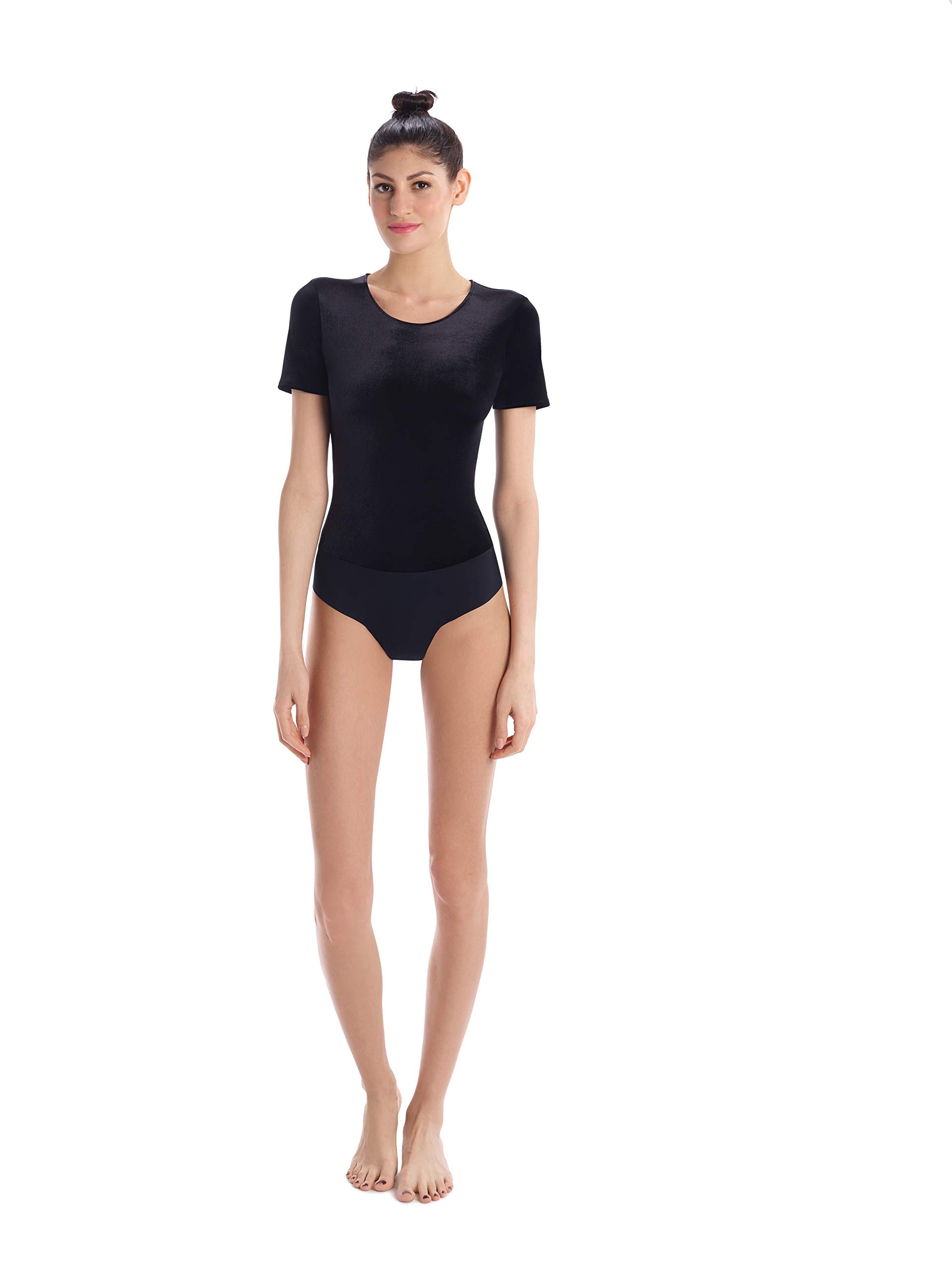 Commando Velvet Tee Bodysuit for Women - Soft Stretch Sleeveless Bodysuit Top (Style BDS022) | Perfect for Layering, Night Out or Casual Wear