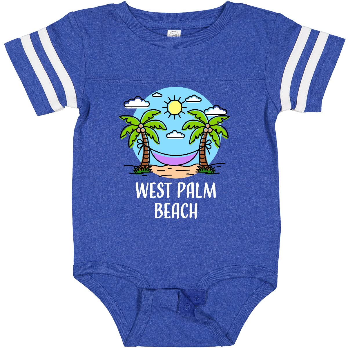 Inktastic Summer Vacation in West Palm Beach Baby Bodysuit - Cute Infant Onesie for Beach Trips & Family Vacations - Soft Cotton Baby Romper for Boys & Girls