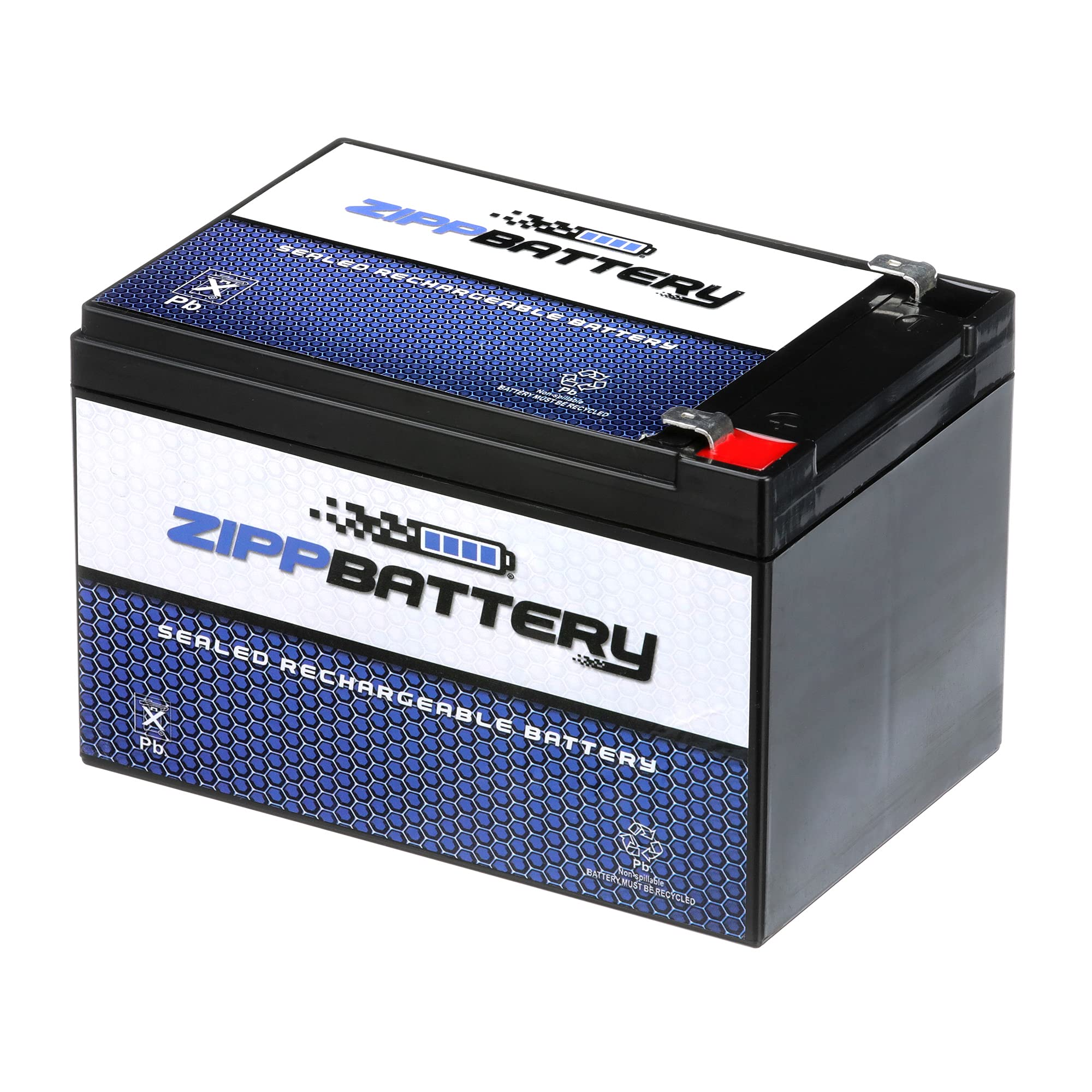 12V 12AH 144W Sealed Lead Acid (SLA) Rechargeable Battery with T2 Terminals - Perfect for Solar Power Systems, Emergency Backup, Electric Scooters & Mobility Devices by Zipp Battery