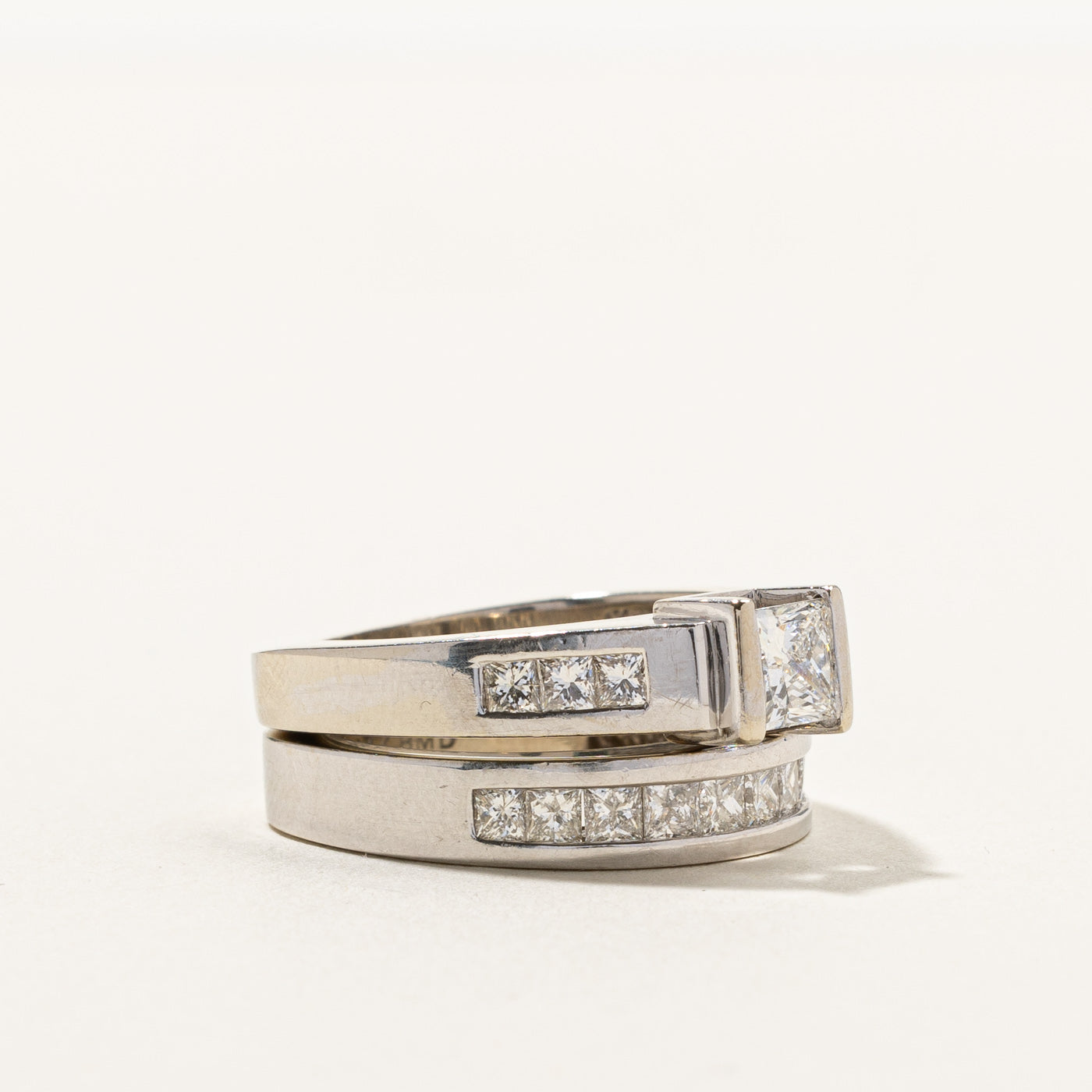 1.63ctw Princess Cut Diamond Engagement Ring Set with Euro Shank - Size 6.25 | Elegant Wedding & Proposal Jewelry for Her | Perfect for Anniversaries, Valentine's Day & Special Occasions