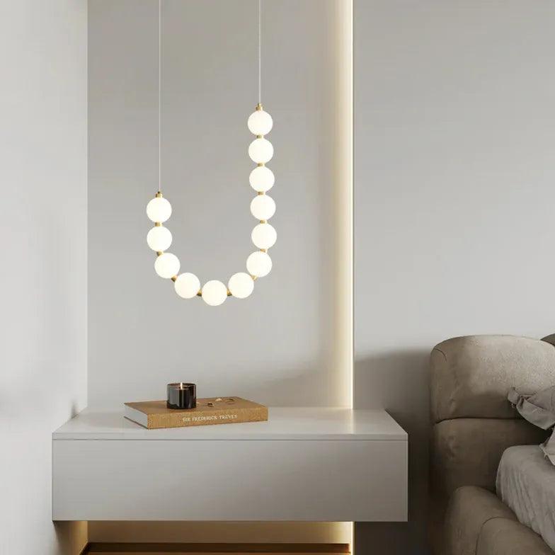 Modern White U-Shaped Artistic Pendant Light - Elegant Ceiling Lighting for Living Room, Bedroom, and Dining Room Decor