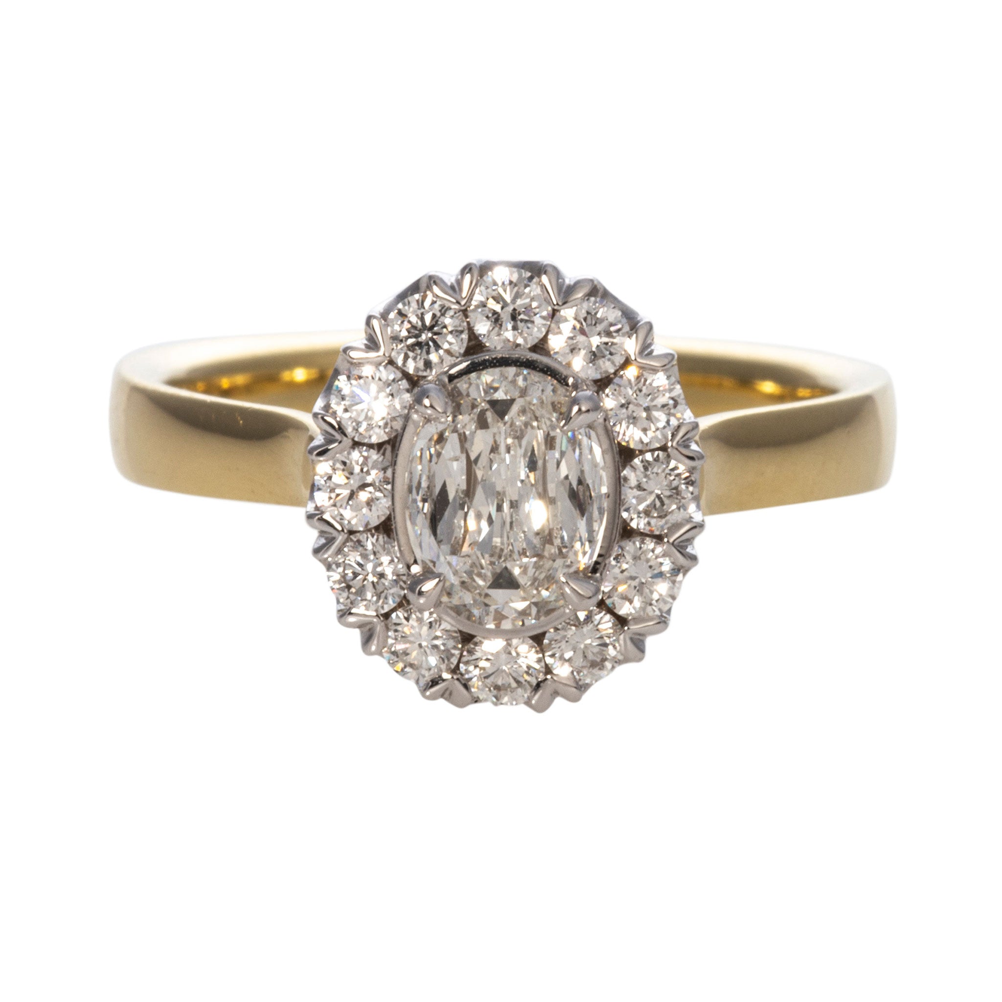0.92ctw L’Amour Crisscut Oval Halo Diamond Engagement Ring - 14K White Gold Wedding Band for Her, Perfect Proposal Gift & Anniversary Jewelry