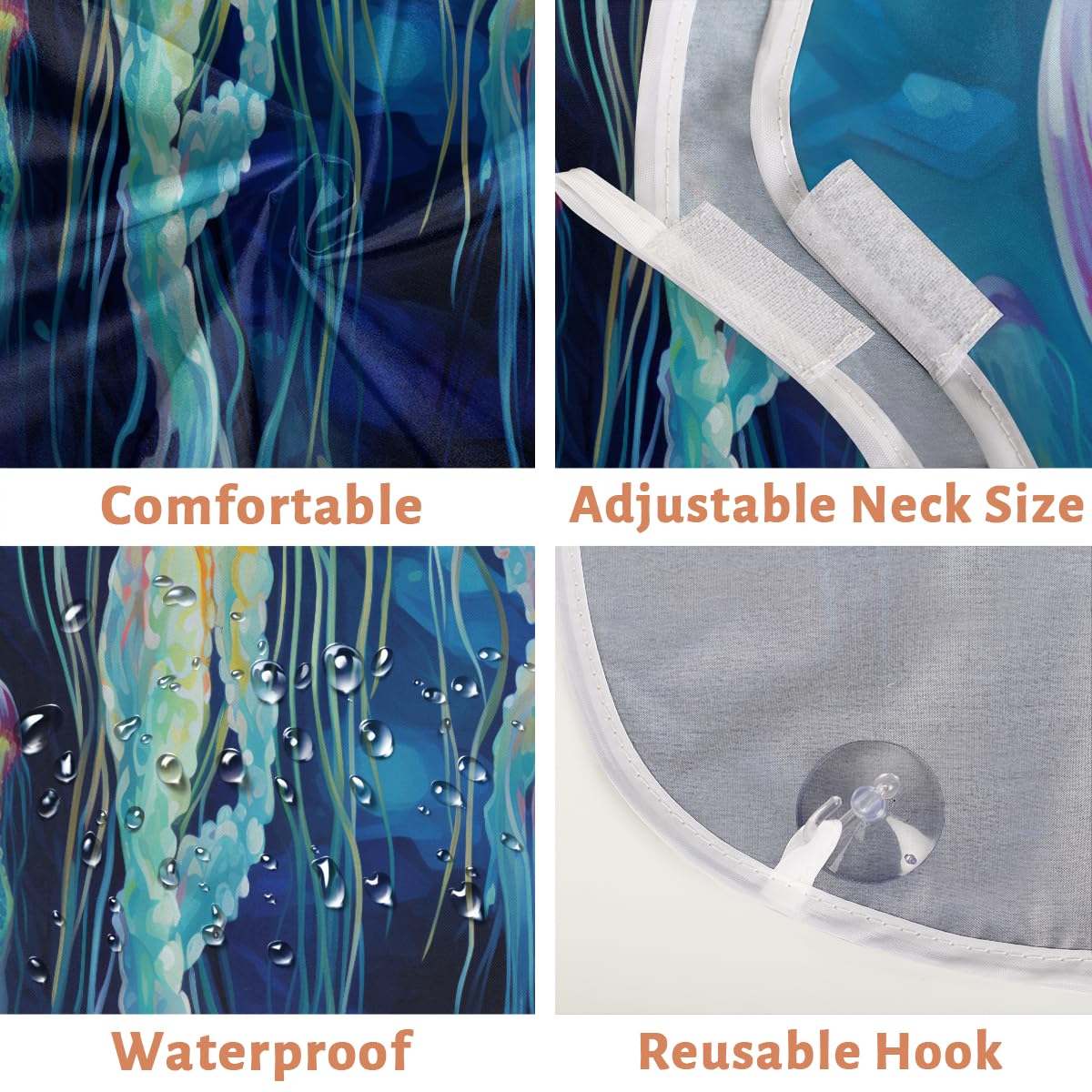 Men's Jellyfish Beard Shaving Bib - Waterproof Hair Dye & Makeup Apron for Barbers & Artists - Sink Hair Catcher & Beard Trimming Accessory - Perfect for Salon, Home Grooming & DIY Haircuts
