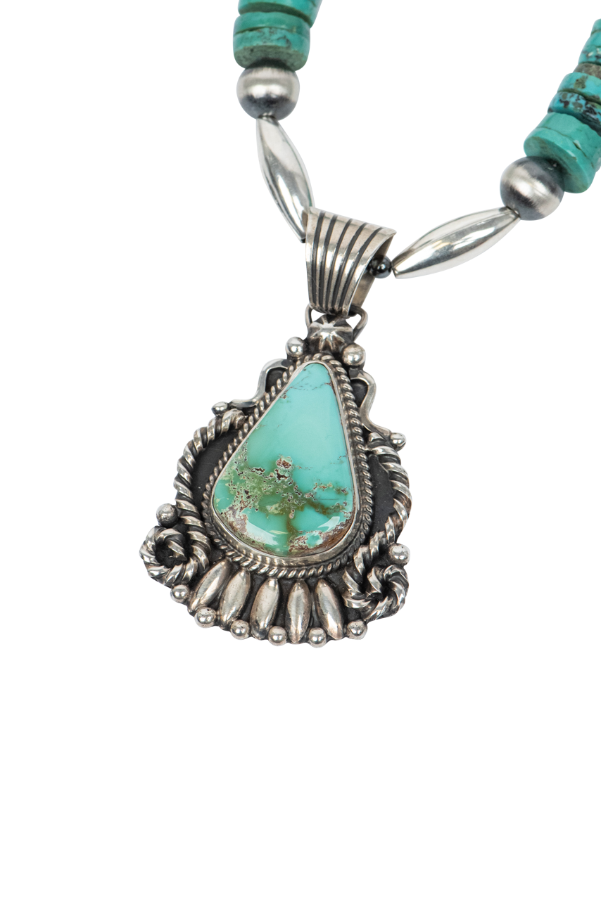 Sweet Tea Jewelry Geneva Apachito Necklace Set - Sterling Silver Boho Turquoise Beaded Necklace for Women | Perfect for Casual Wear, Festivals & Gift Giving