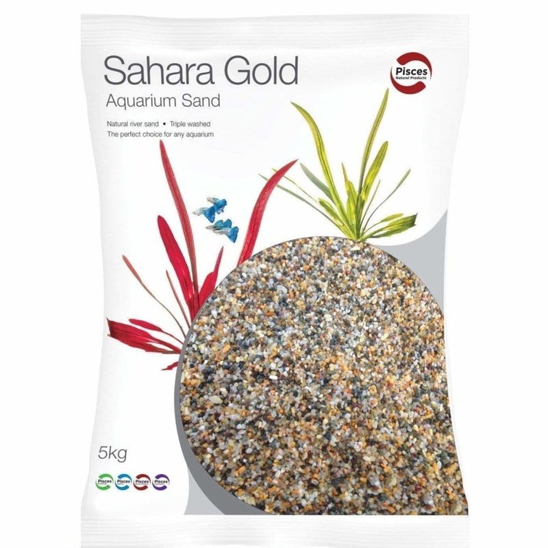Premium Aqua Natural Sahara Gold Sand for Aquariums & Terrariums - Fine Grain Decorative Substrate for Fish Tanks, Reptile Habitats & DIY Crafts