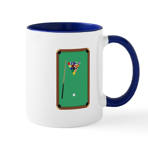 White/Navy Inside - Billiards Table Mugs