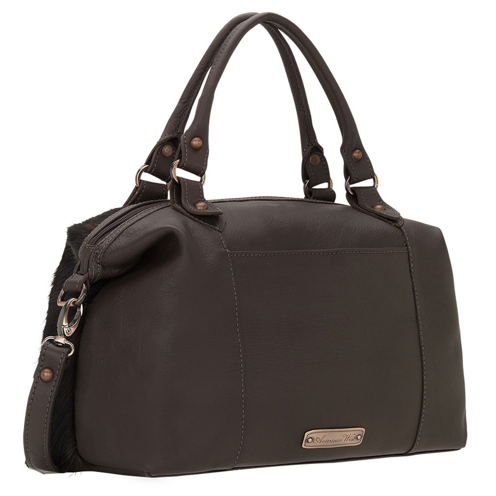Genuine Leather Satchel Bag for Women - American West Style Zip Top Convertible Shoulder Bag - Perfect for Work, Travel & Everyday Use