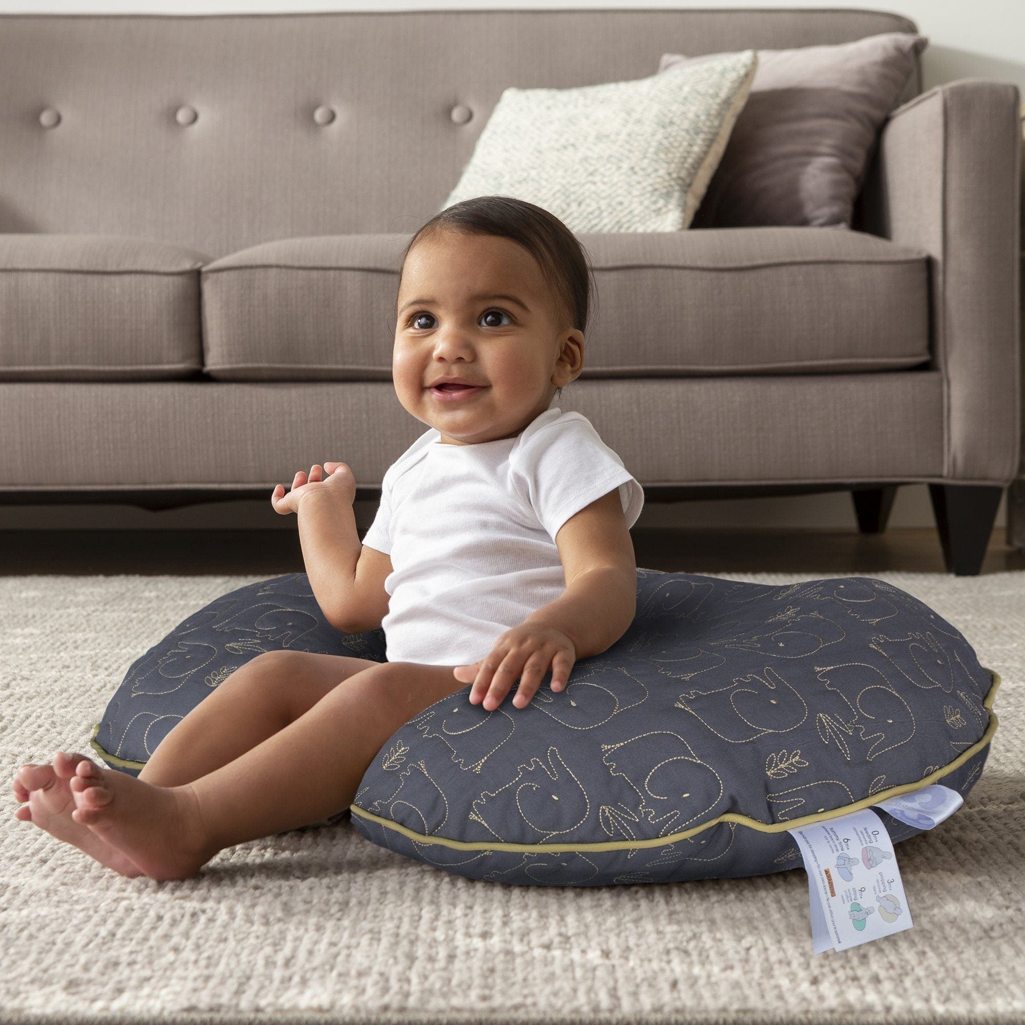 Boppy Luxe Slipcovered Nursing Pillow - Soft & Supportive Breastfeeding Pillow for New Moms, Comfortable Baby Feeding Support for Nursing, Bottle Feeding & Tummy Time