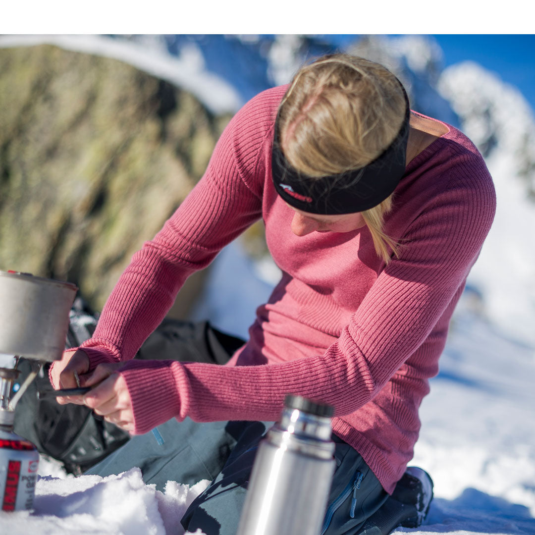 Women's Merino Wool Long Sleeve Base Layer Top - Soft & Warm Thermal Shirt for Hiking, Skiing & Outdoor Activities