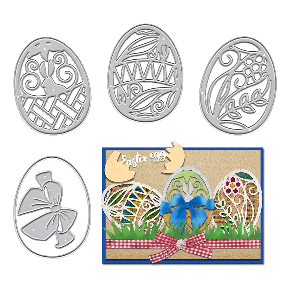 Easter Egg Cutting Dies for Card Making Supplies - Metal Die Cuts Embossing Stencil Template Tool for DIY Scrapbooking, Paper Cards, Photo Albums & Craft Decorations - Perfect for Easter DIY Projects, Holiday Greeting Cards, and Handmade Gift Decorations