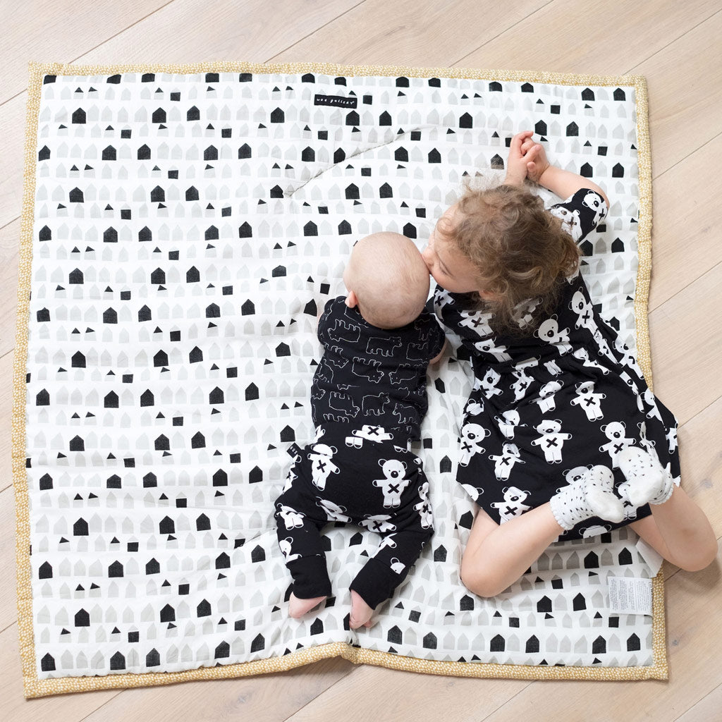 Wee Gallery Organic Cotton Play Mat for Babies - Soft, Non-Toxic & Washable Activity Mat for Tummy Time, Crawling & Sensory Play - Perfect Nursery Floor Mat for Newborns & Infants