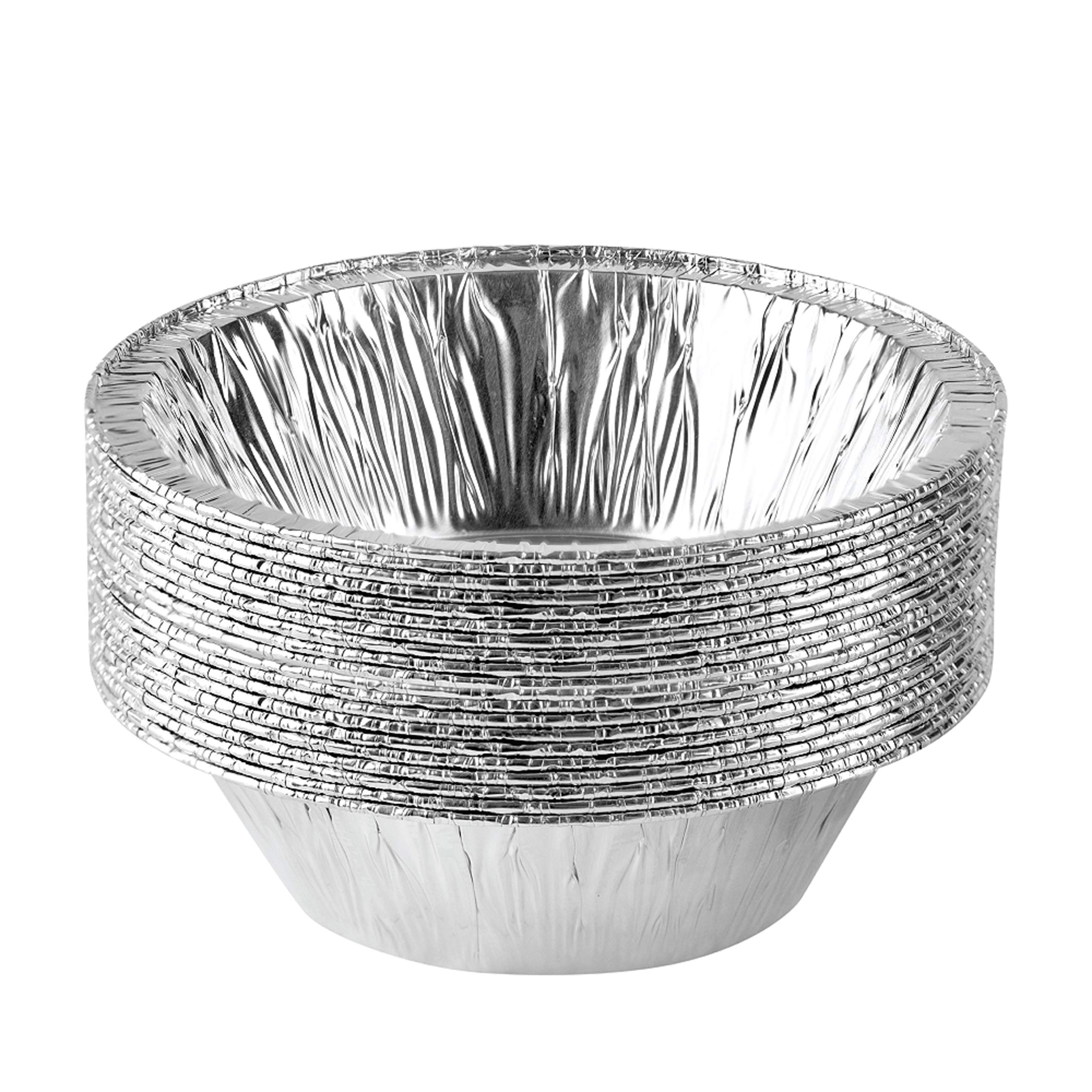PLASTICPRO 6-Inch Round Disposable Aluminum Cake Pans - Oven, Freezer Safe Baking Pans for Cakes, Cupcakes, Pies & Desserts | Perfect for Baking, Cooking, Food Storage, Roasting & Reheating | Pack of 20 | Ideal for Home Baking, Parties & Catering