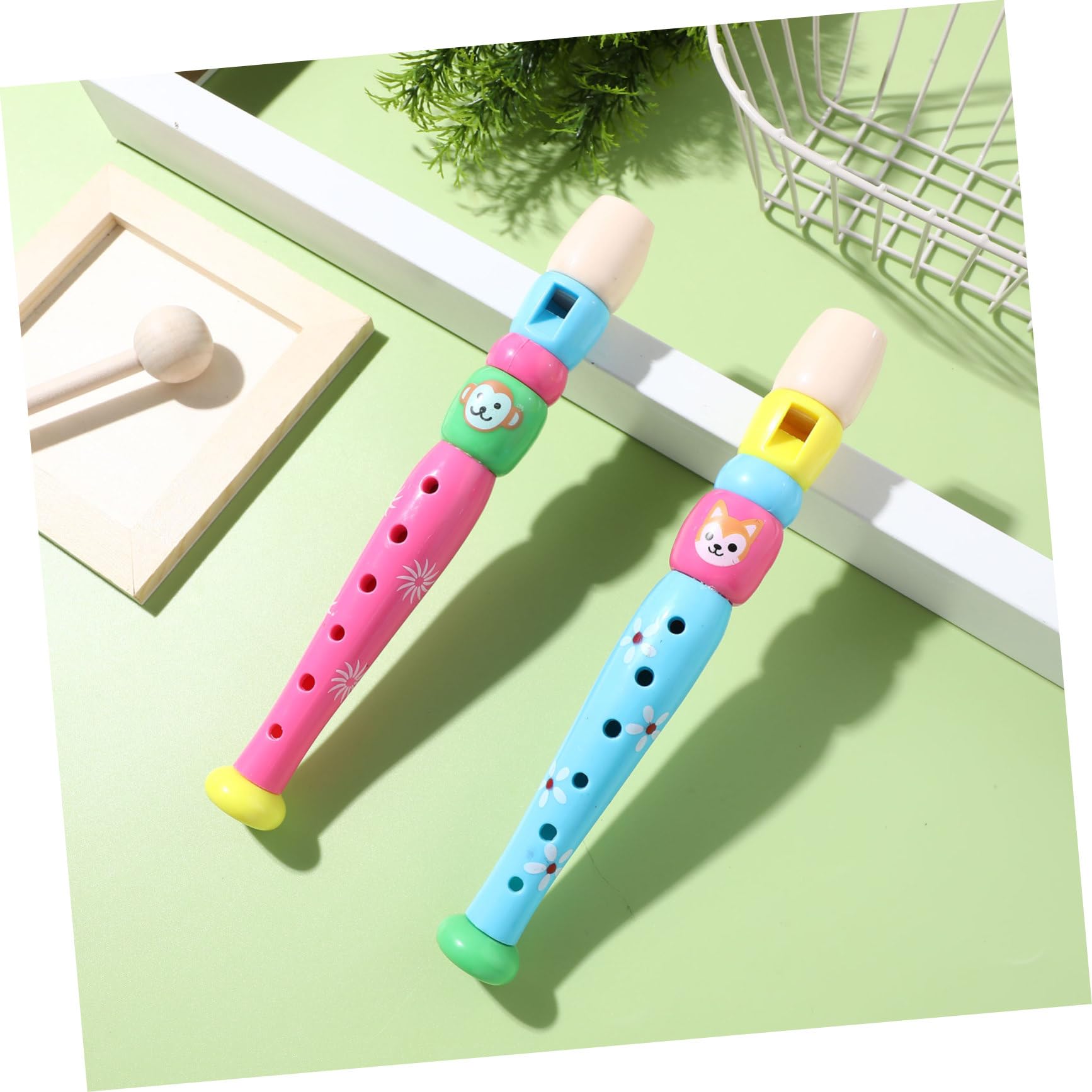 2-Piece Recorder Flute Toy Set for Kids - Plastic Clarinet & Saxophone Musical Instruments with Recordable Buttons - Fun Educational Toys for Toddlers & Beginners - Perfect for Music Lessons, Playtime & Early Childhood Development