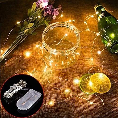 6-Pack Solar Mason Jar Lid Lights with 30 LED Bulbs & 6 Fairy String Lights (20 LEDs Each) - Outdoor Patio, Garden, Wedding, Party Decor - Includes Hangers & Batteries (Jars Not Included)