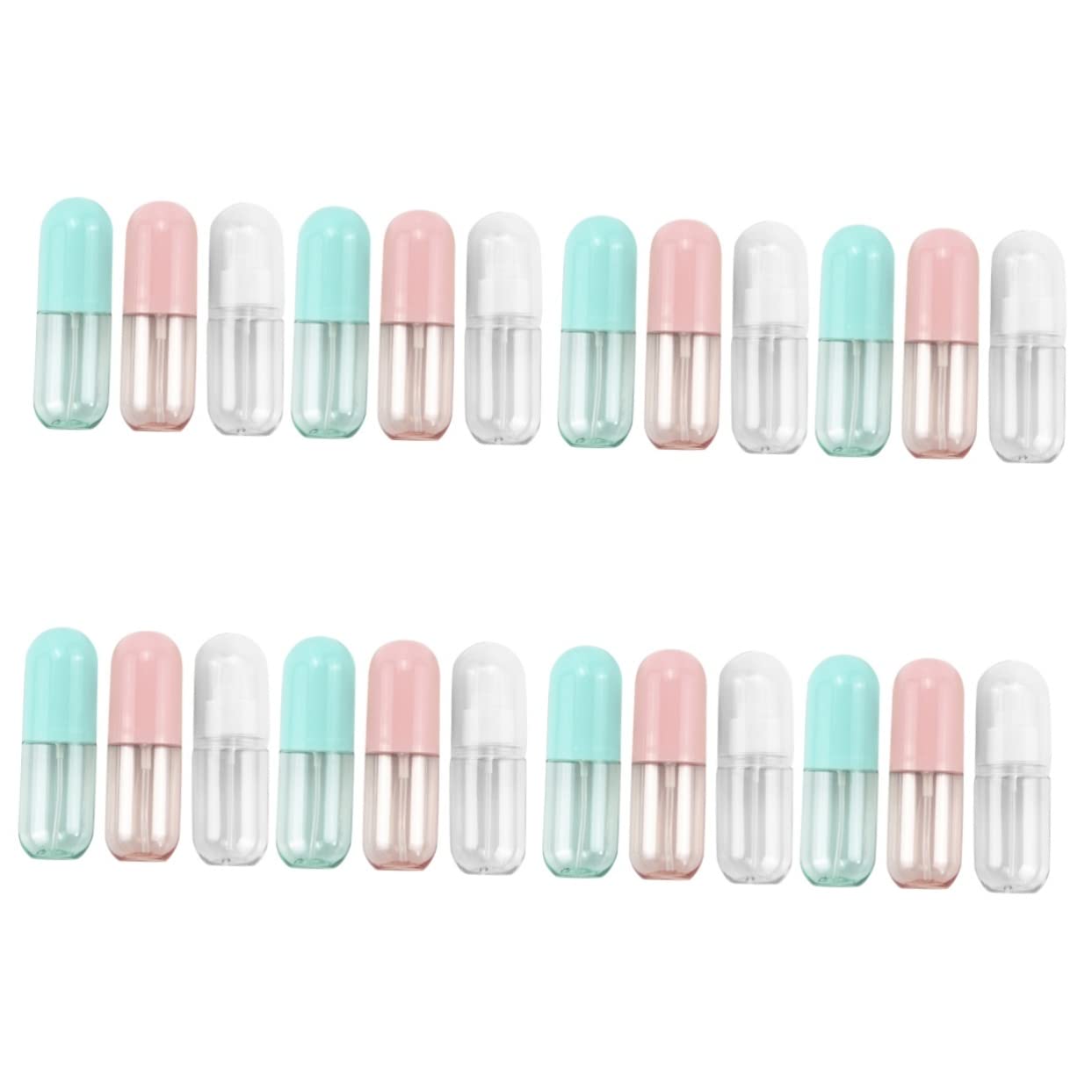 24 Pack Refillable Travel Bottles Set - Mini Vacuum Pump Cosmetic Sprayers, Fine Mist Liquid Soap Dispensers & Toiletry Vials for Shampoo, Lotion, Skincare | Perfect for Air Travel, Gym, Camping & Pet Care