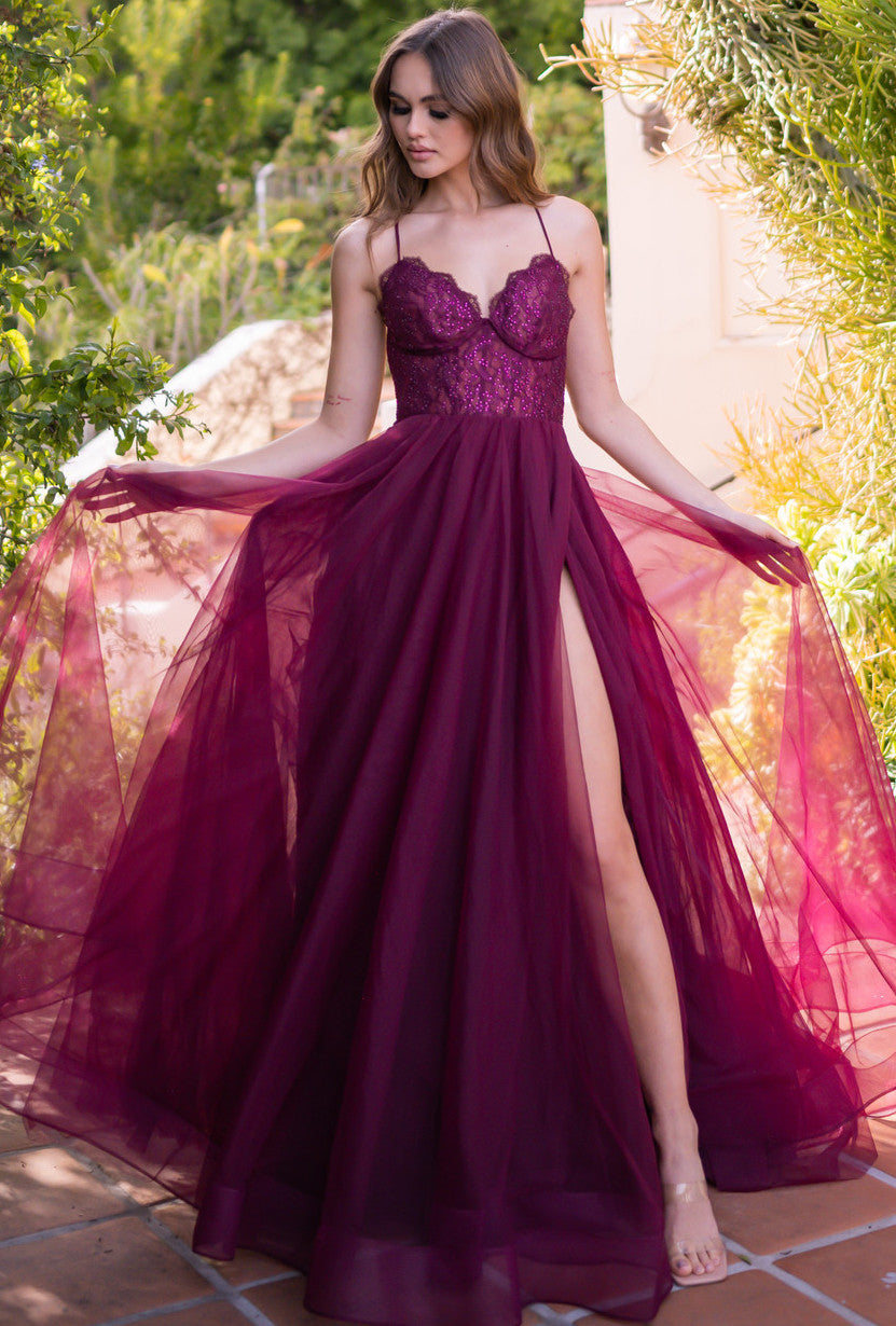 Elegant Dani Gown in Mulberry - Perfect for Weddings, Parties & Special Occasions