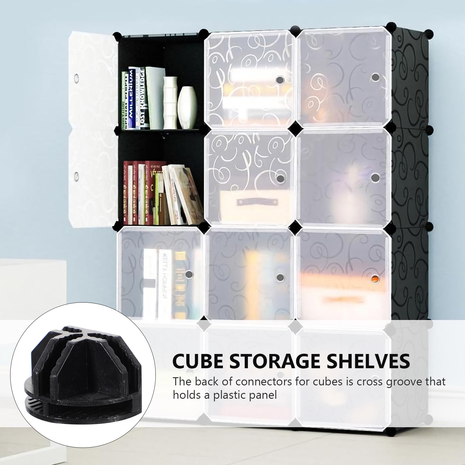 DOITOOL 20-Piece Plastic Wire Cube Storage Connectors - DIY Modular Closet Organizer & Wire Shelf System for Home, Office, and Garage Storage Solutions